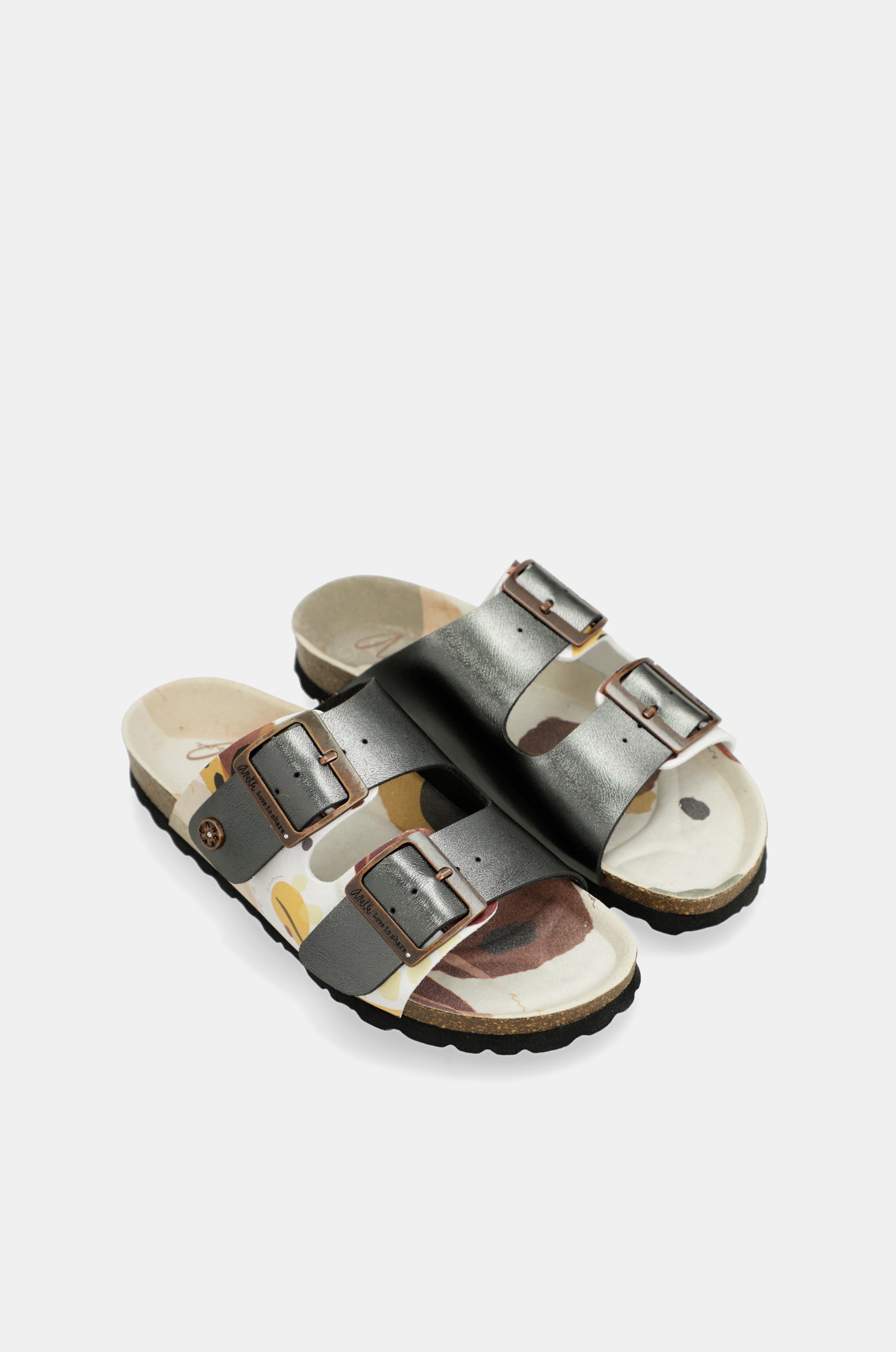 Sandales bio multicolores noires