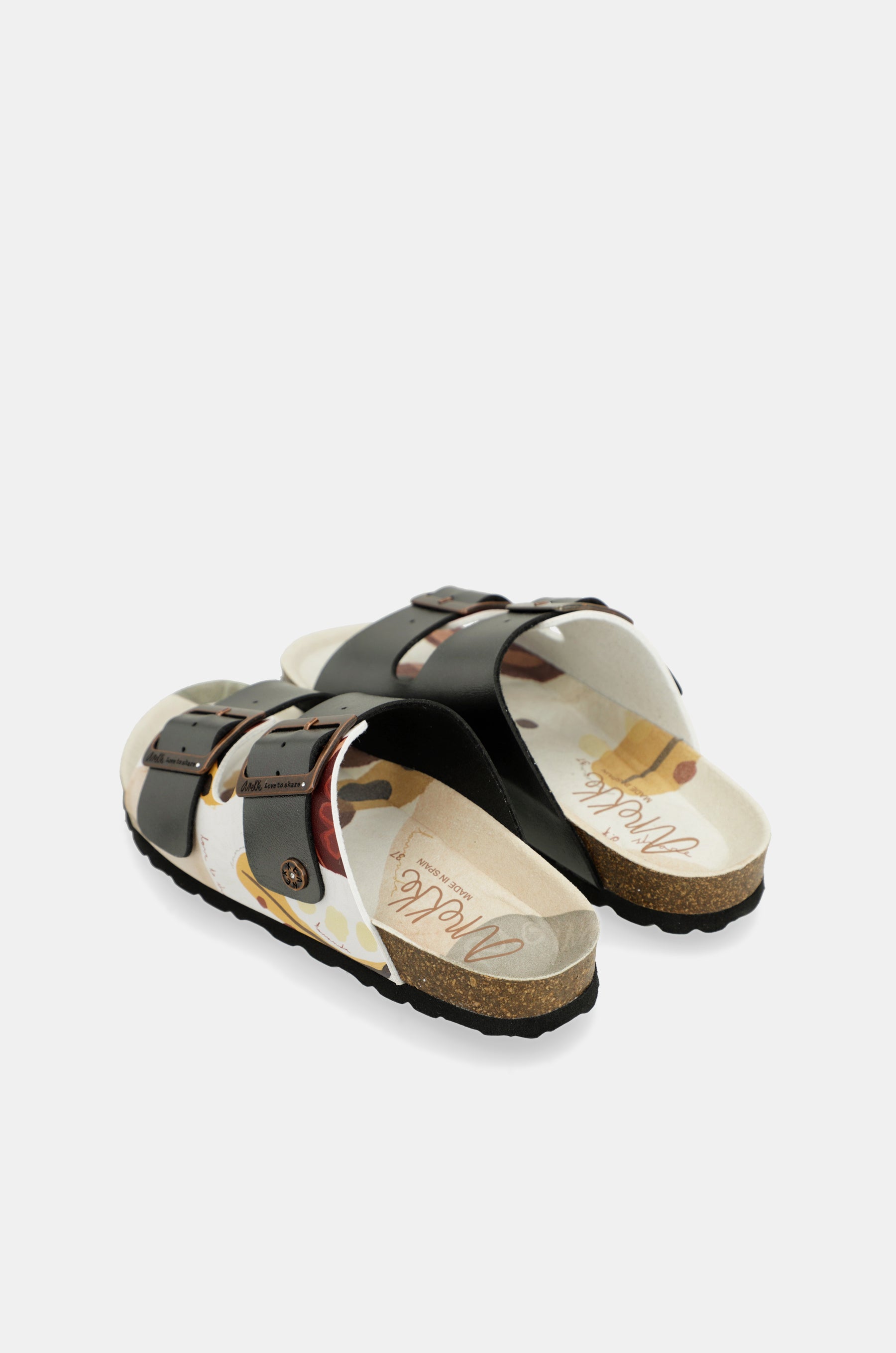 Sandales bio multicolores noires