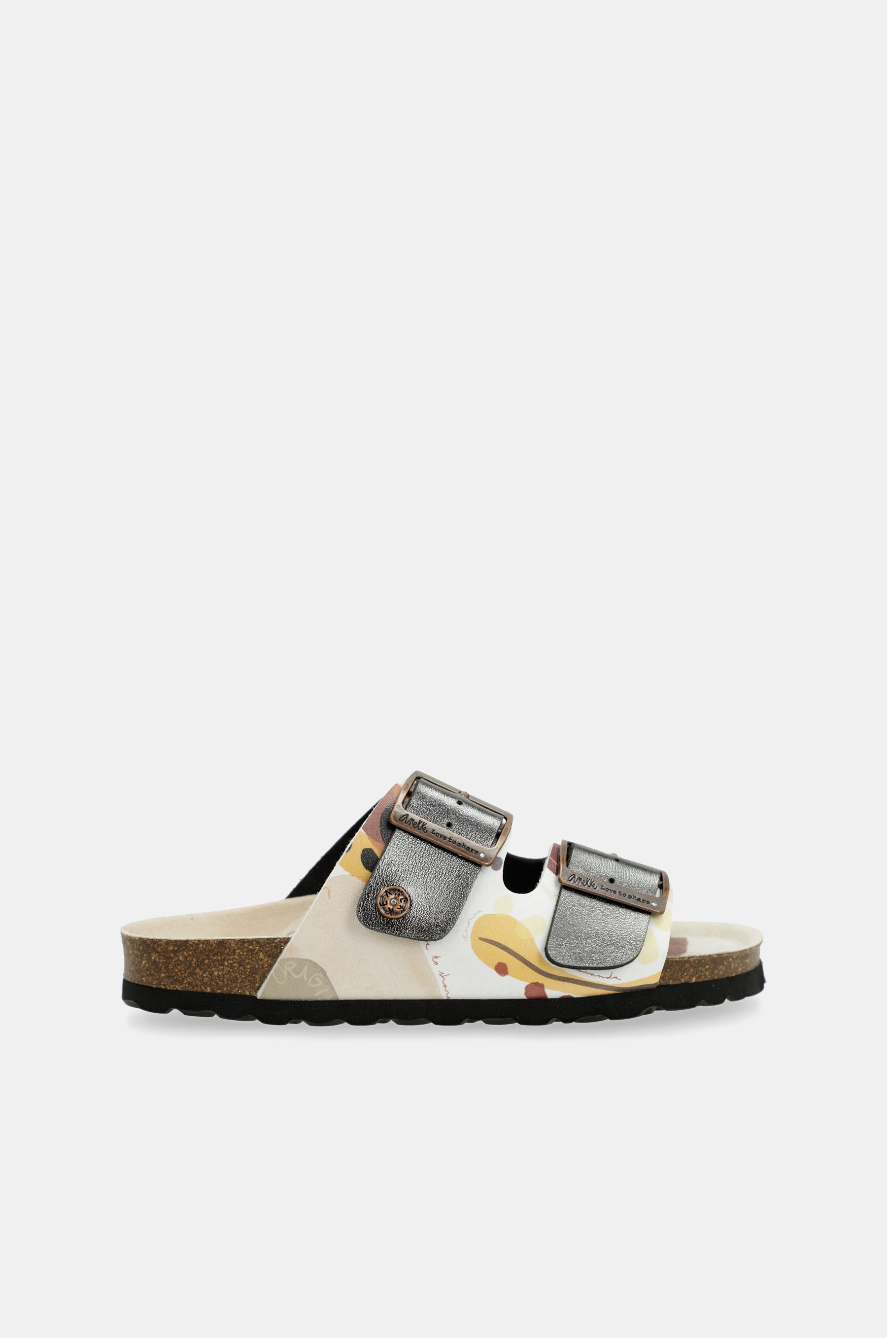 Sandales bio multicolores noires