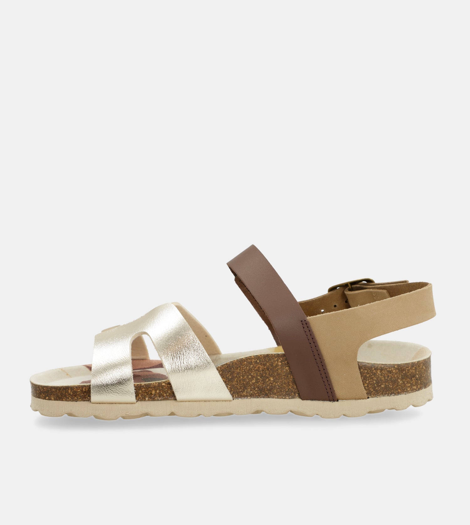 Sandales dorées et marron