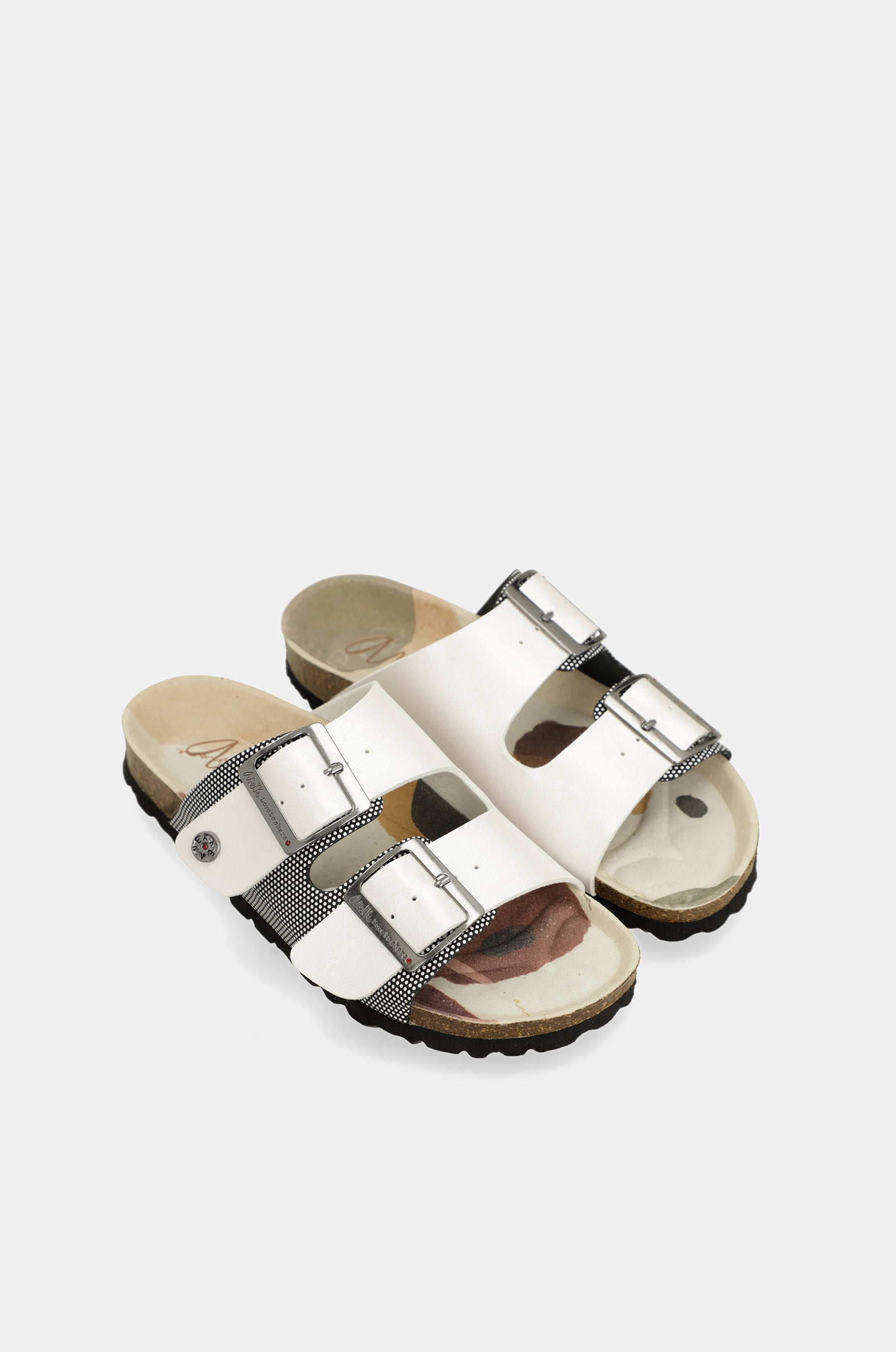 Sandales bio blanches à pois