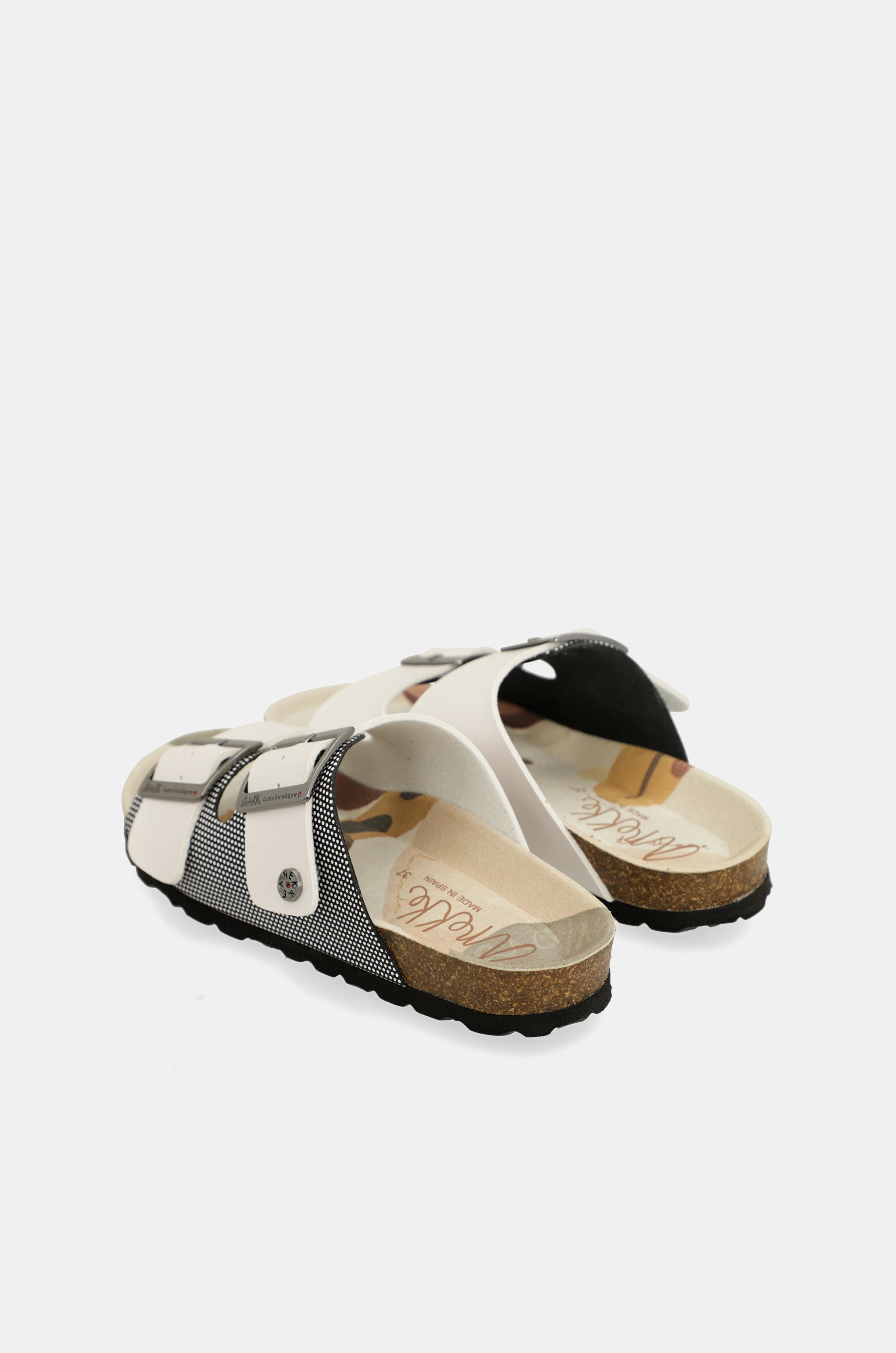 Sandales bio blanches à pois