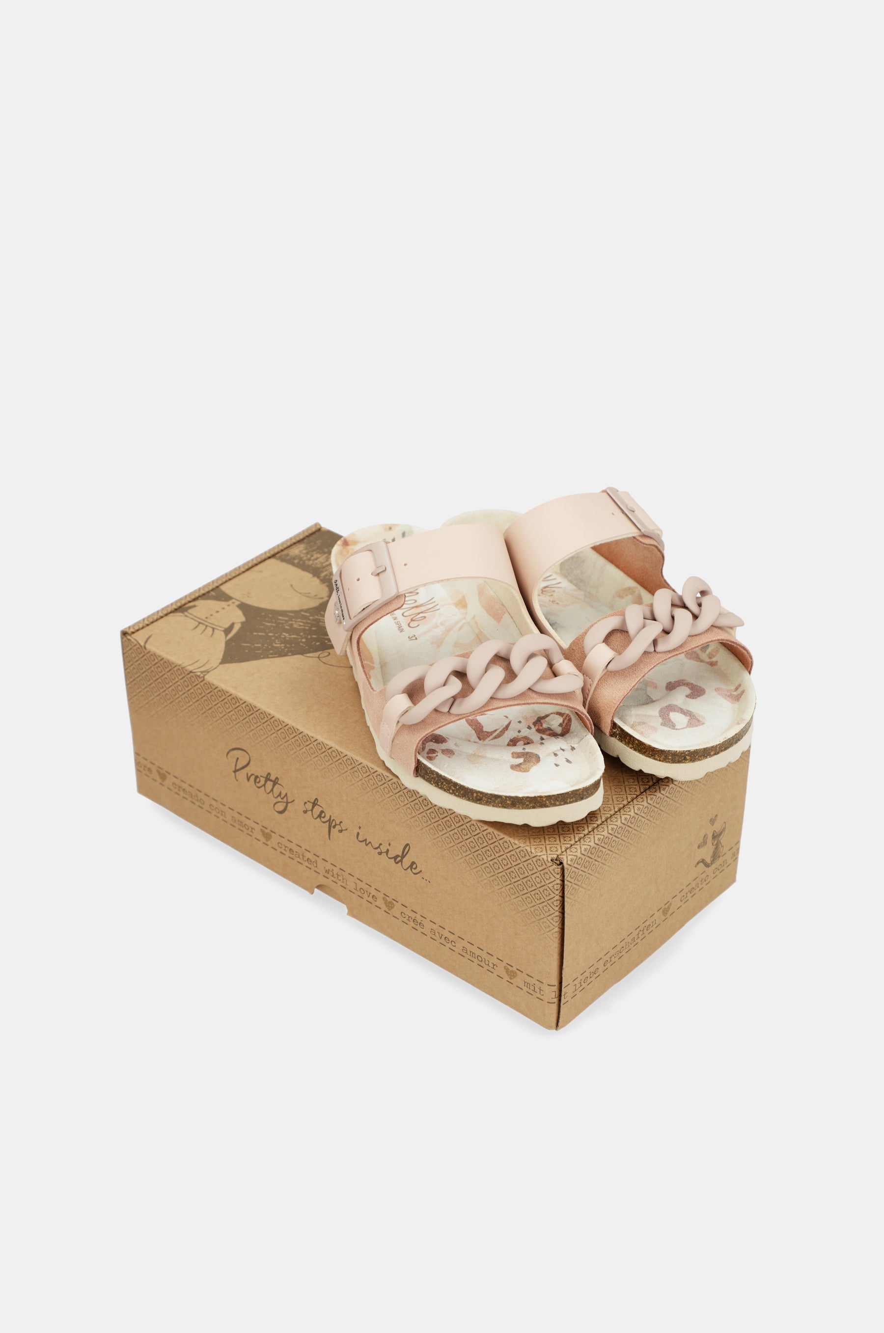 Sandales bio roses à chaîne