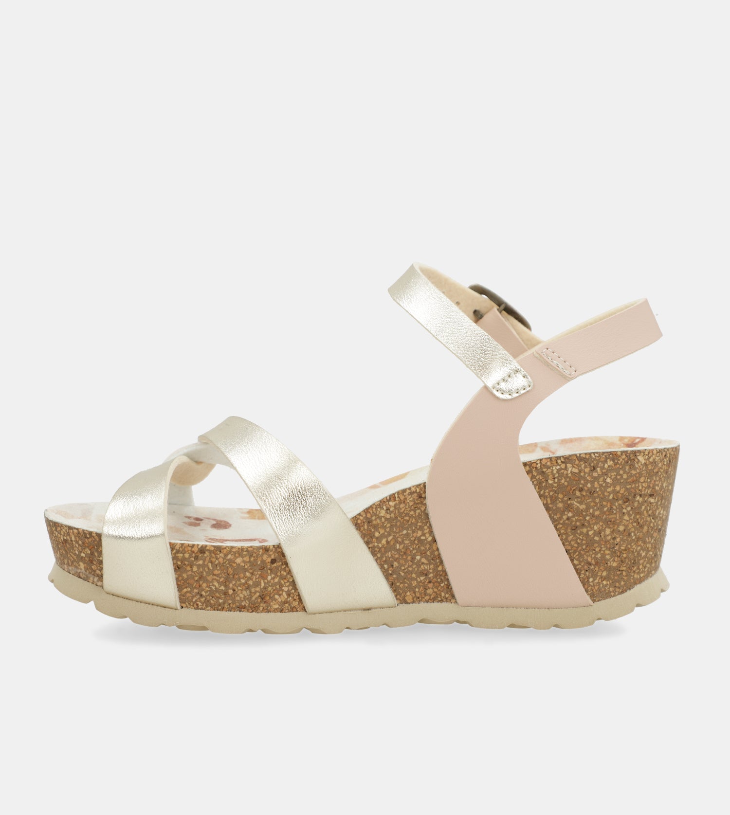 Sandales compensées bio à brides blanches
