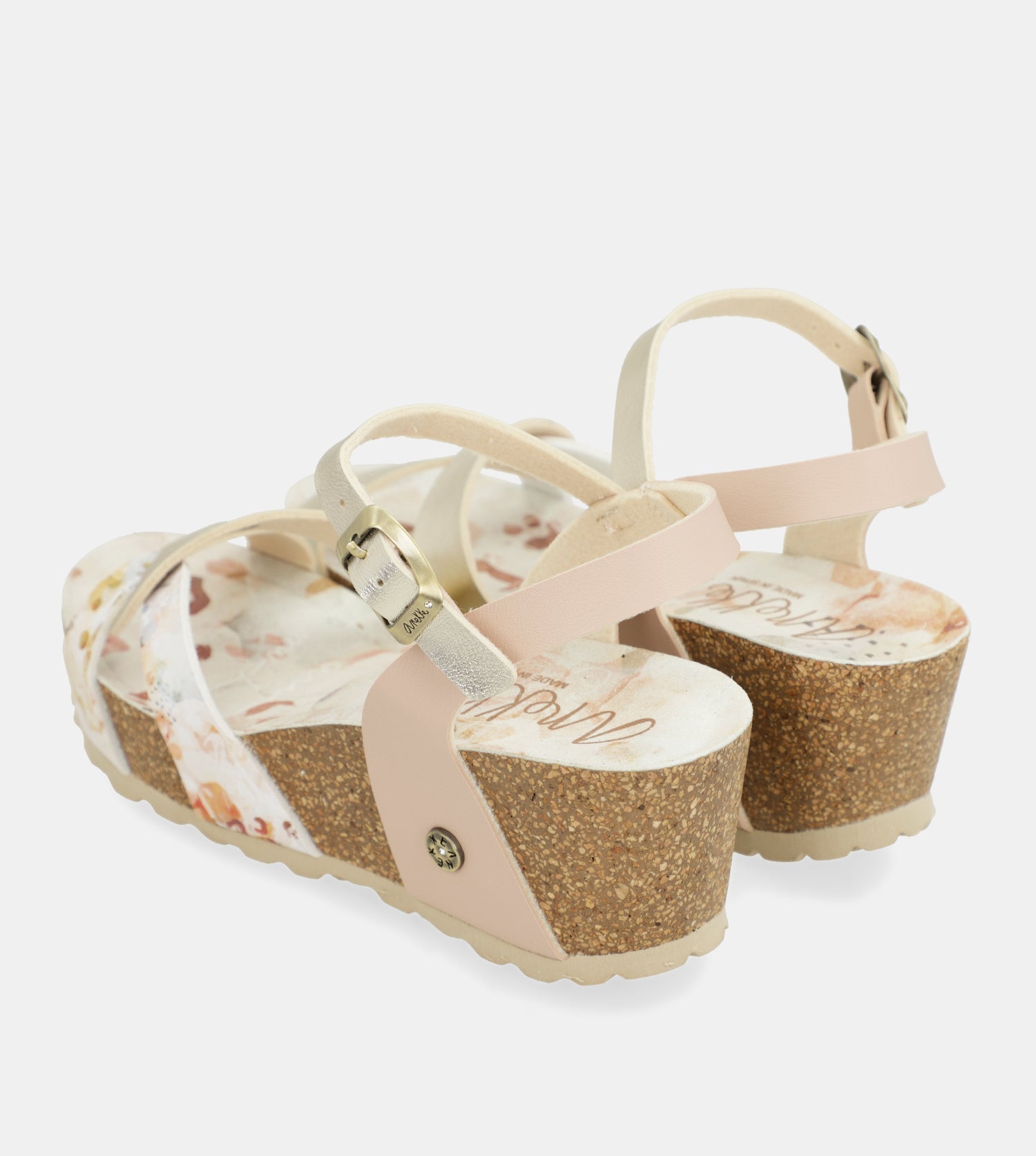 Sandales compensées bio à brides blanches