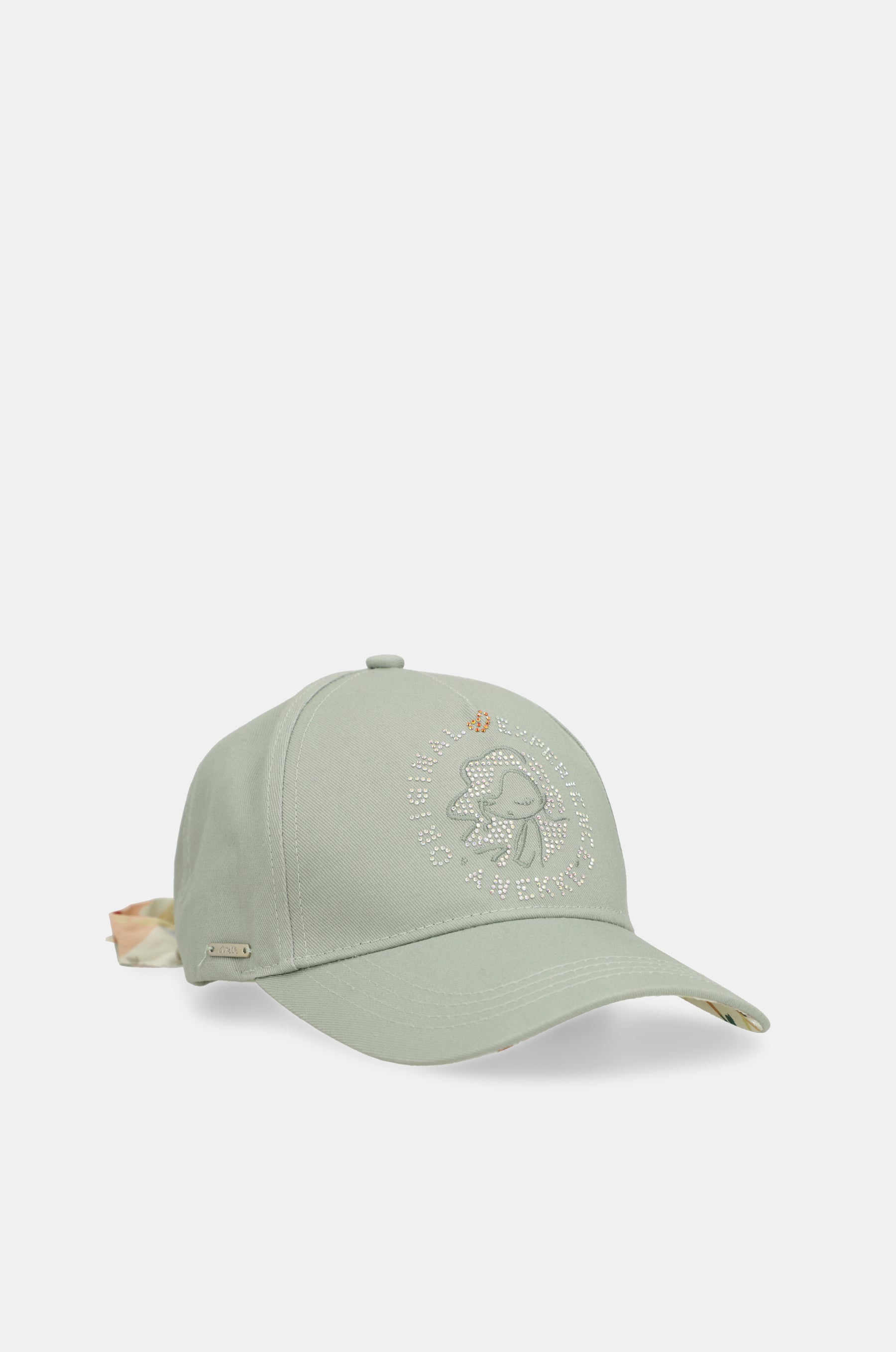 Casquette verte avec nœud imprimé