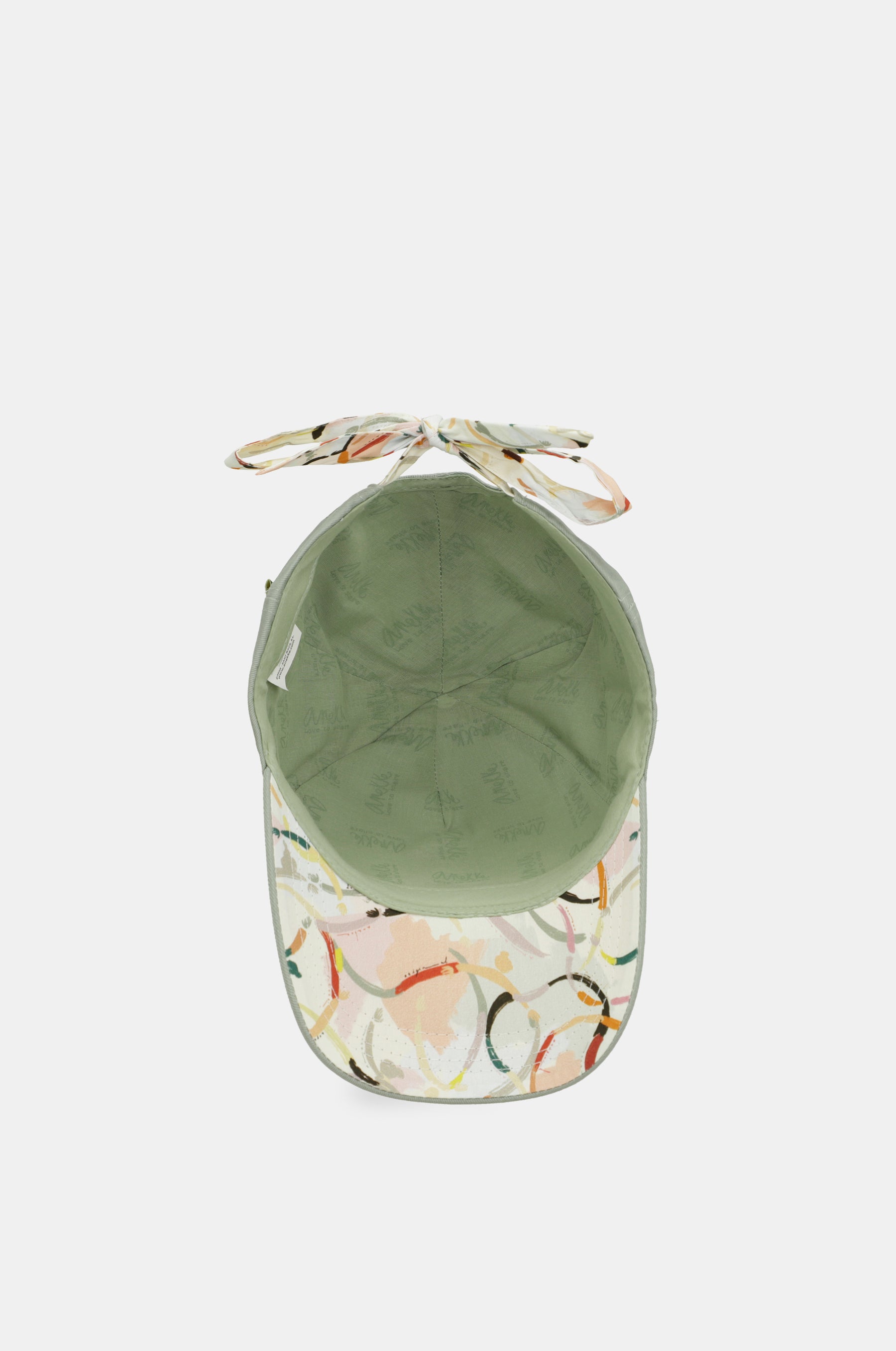 Casquette verte avec nœud imprimé
