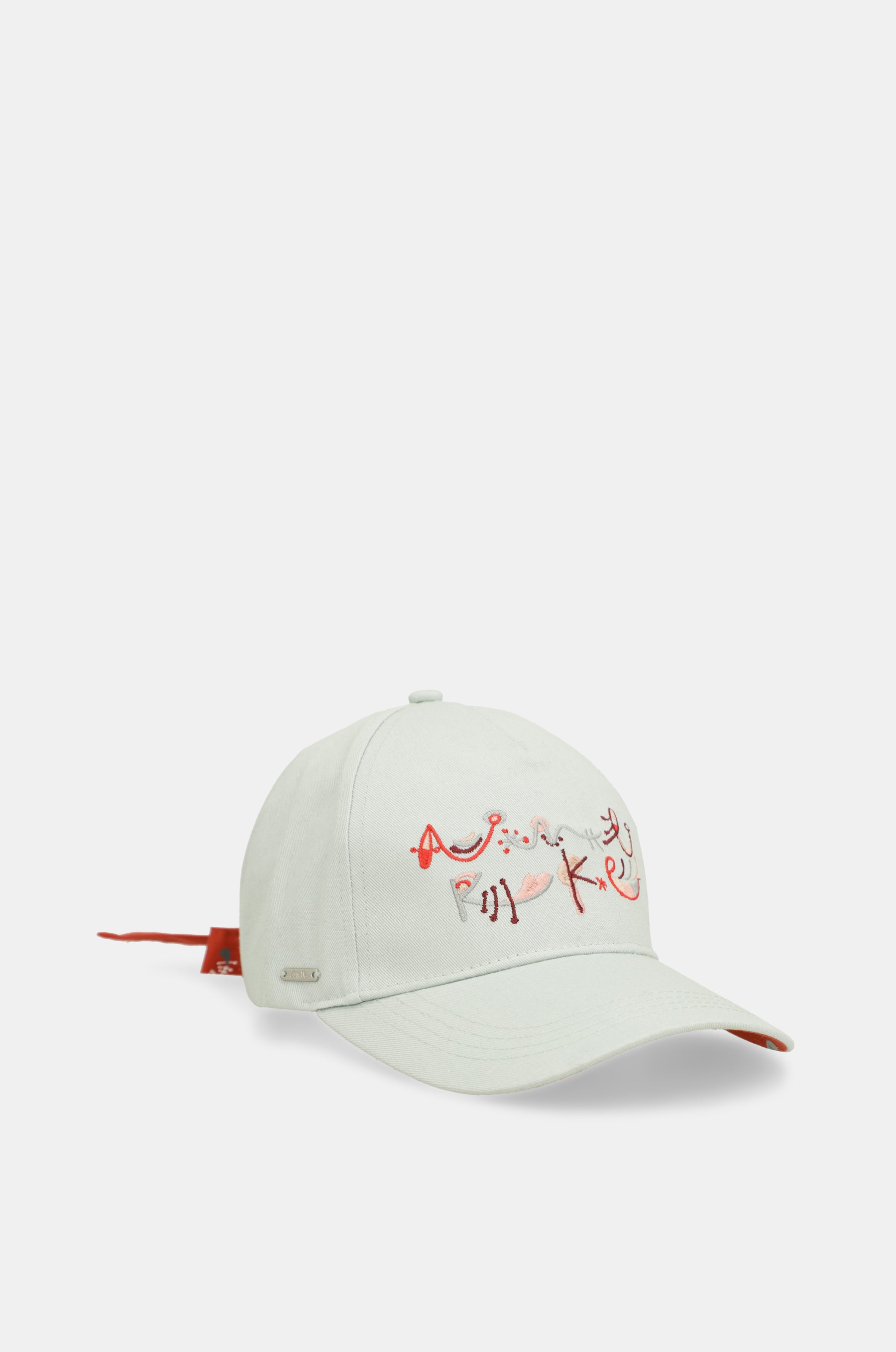 Casquette verte avec nœud rouge