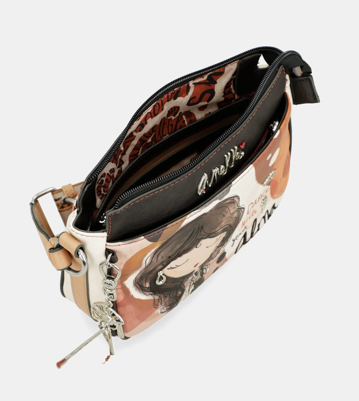 Sac bandoulière moyen à 3 compartiments Alma