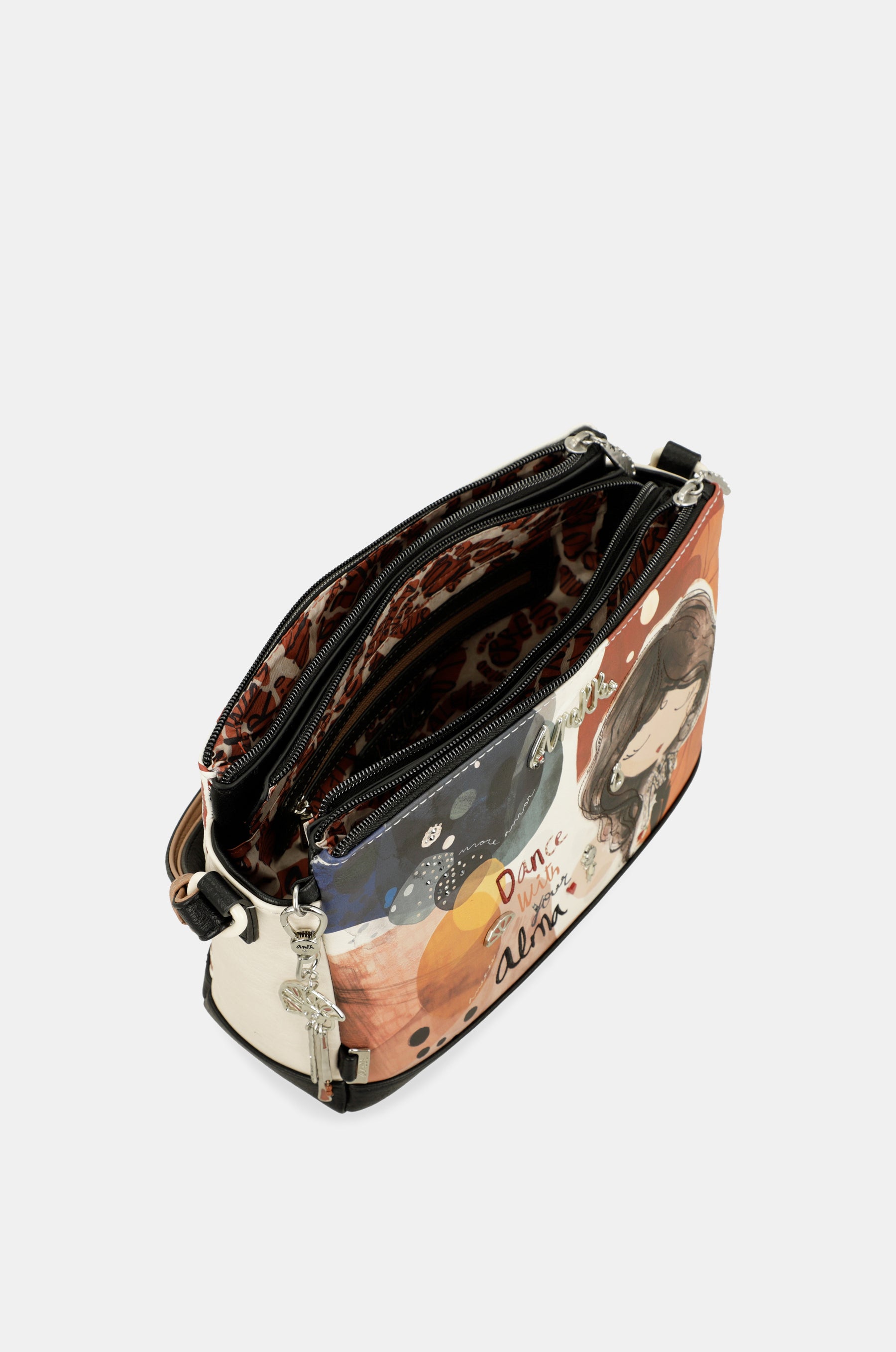 Sac bandoulière imprimé 3 compartiments Alma
