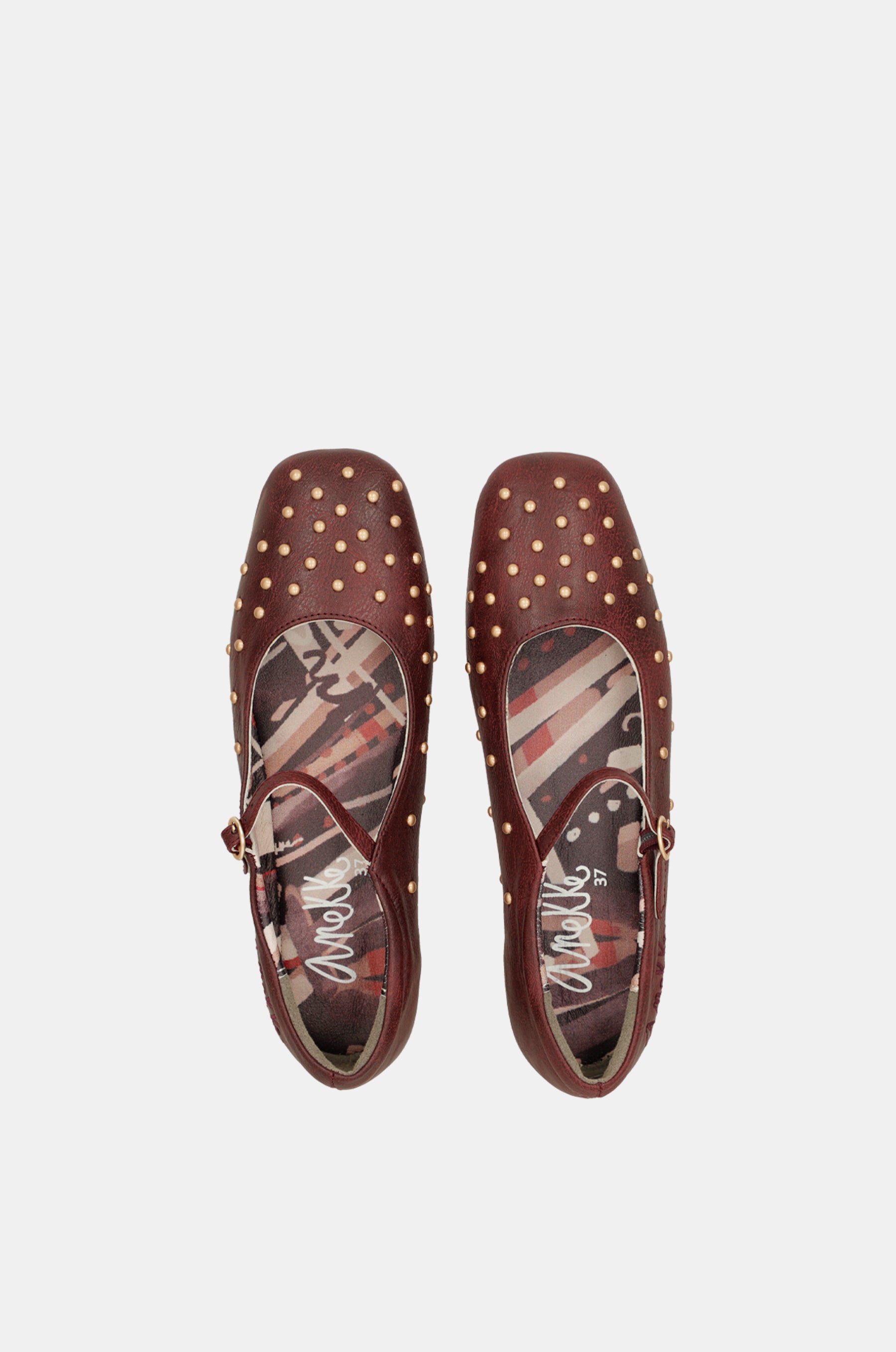 Ballerines cloutées bordeaux