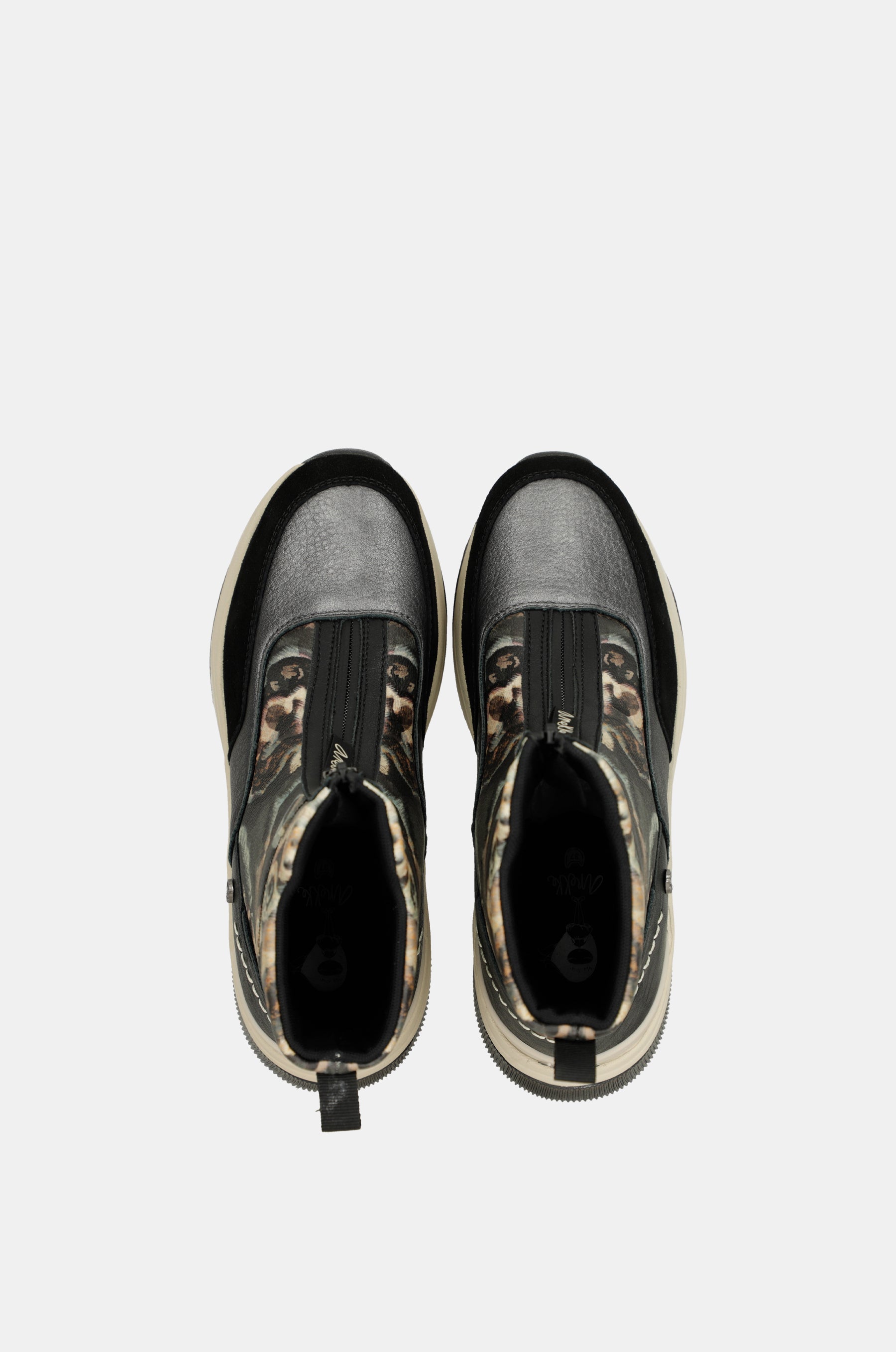 Baskets montantes anthracite imprimé