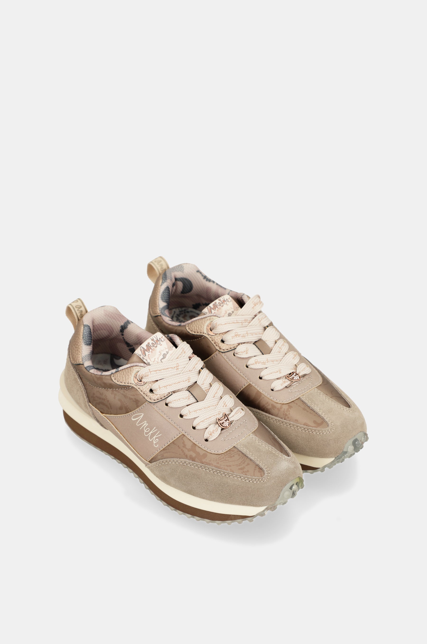 Baskets beige semelle multicolore