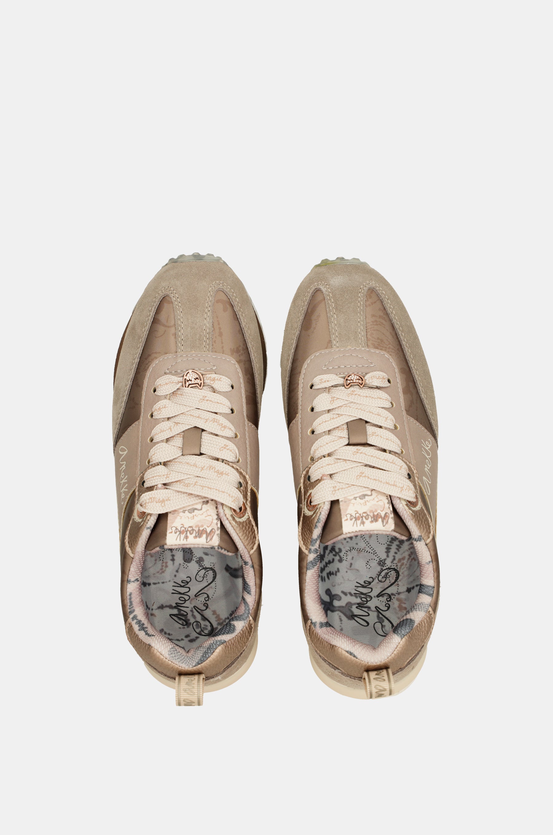 Baskets beige semelle multicolore
