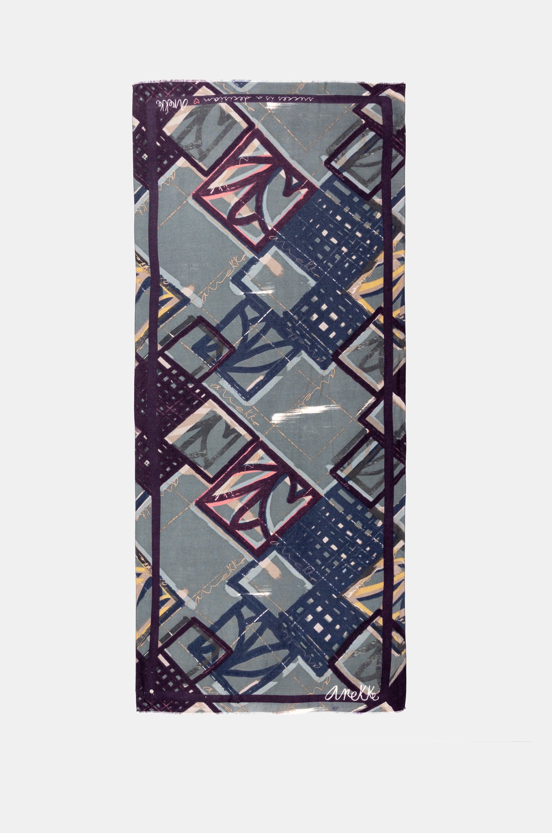 Pashmina bleu imprimé