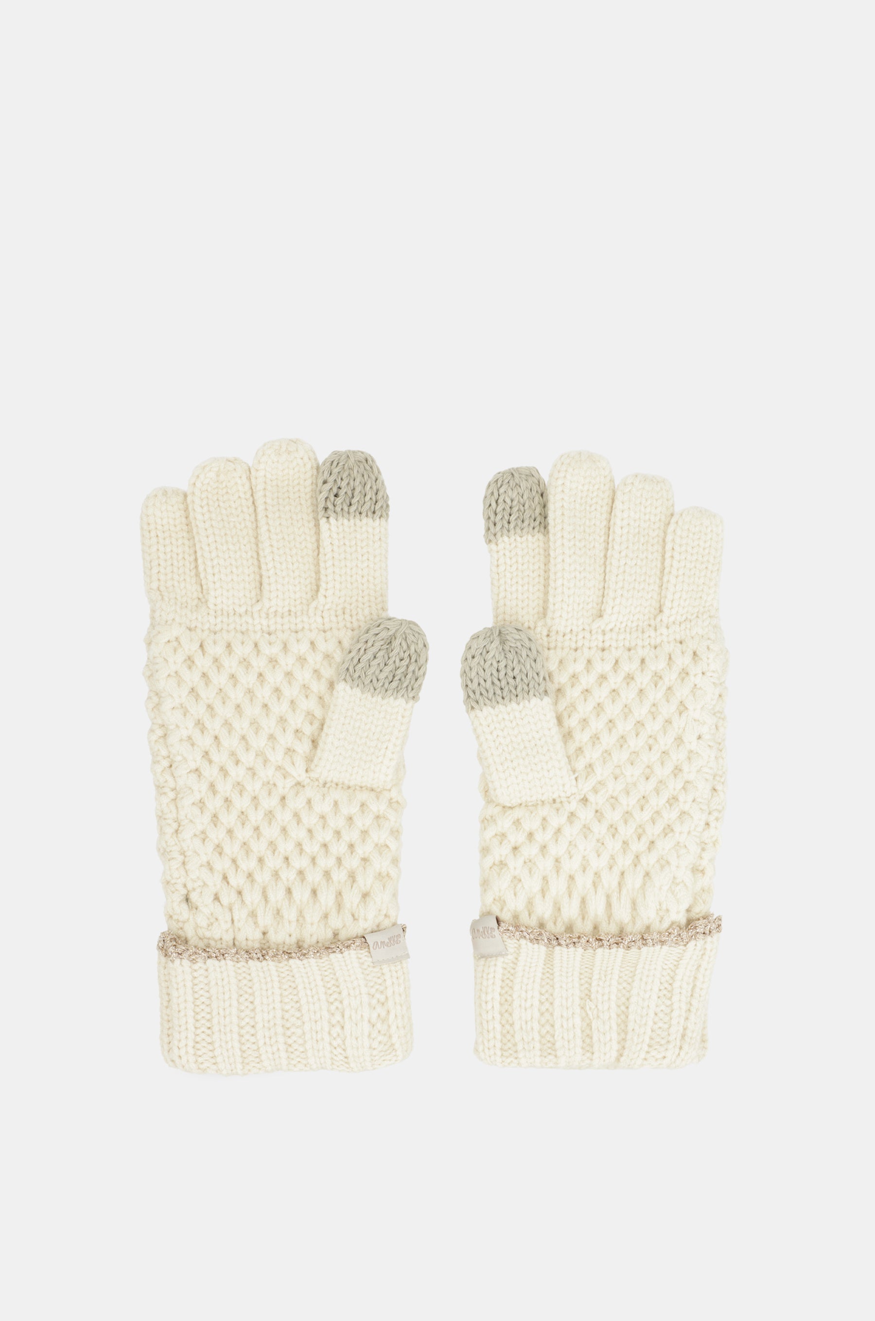 Gants en maille beige