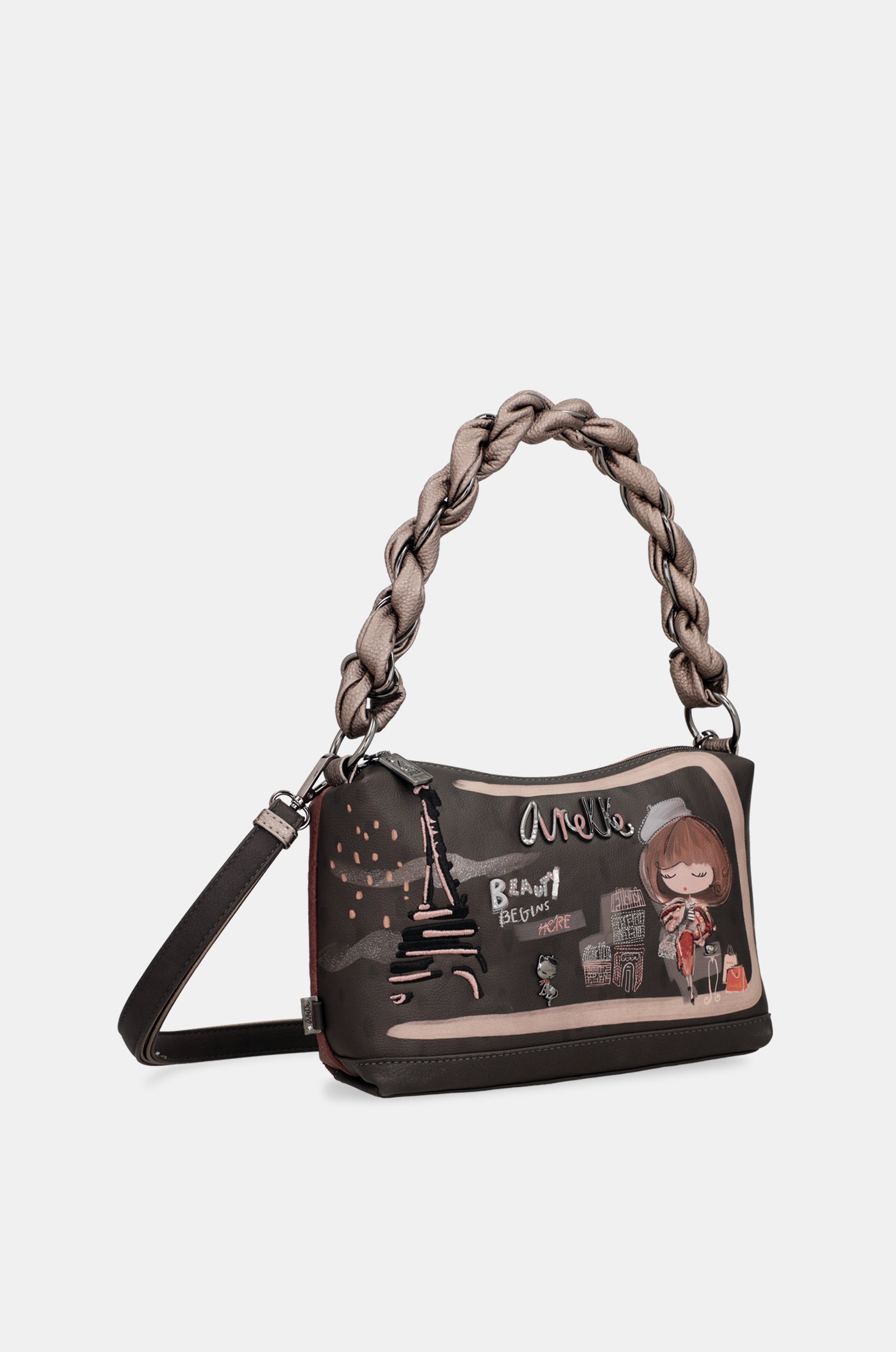 Sac à main avec anse et bandoulière Mademoiselle