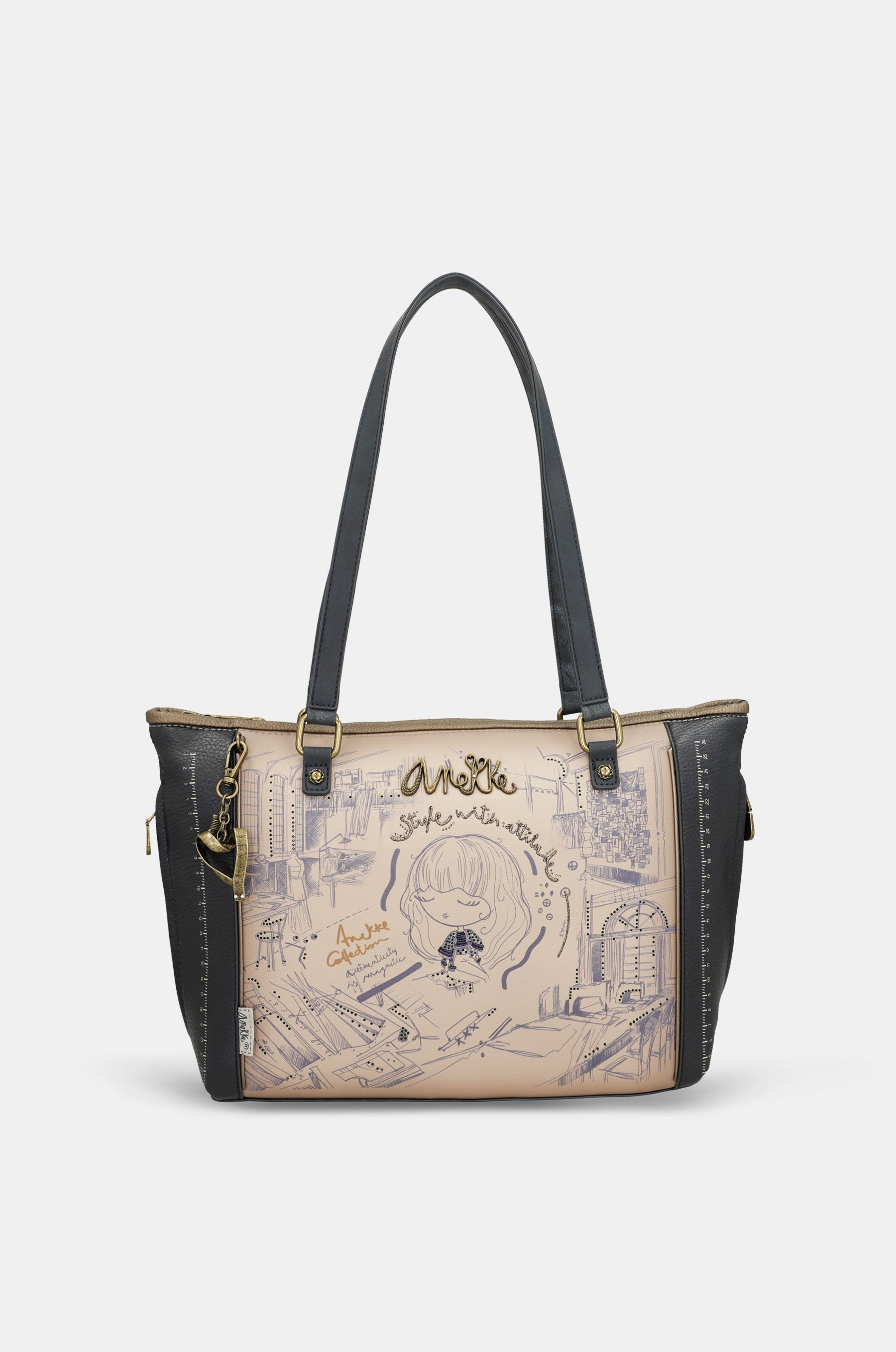 Sac shopper avec bandoulière Studio