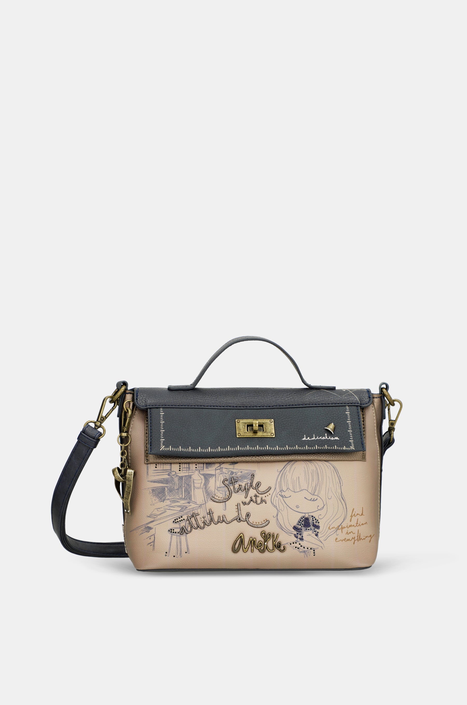 Sac bandoulière à rabat et anse Studio