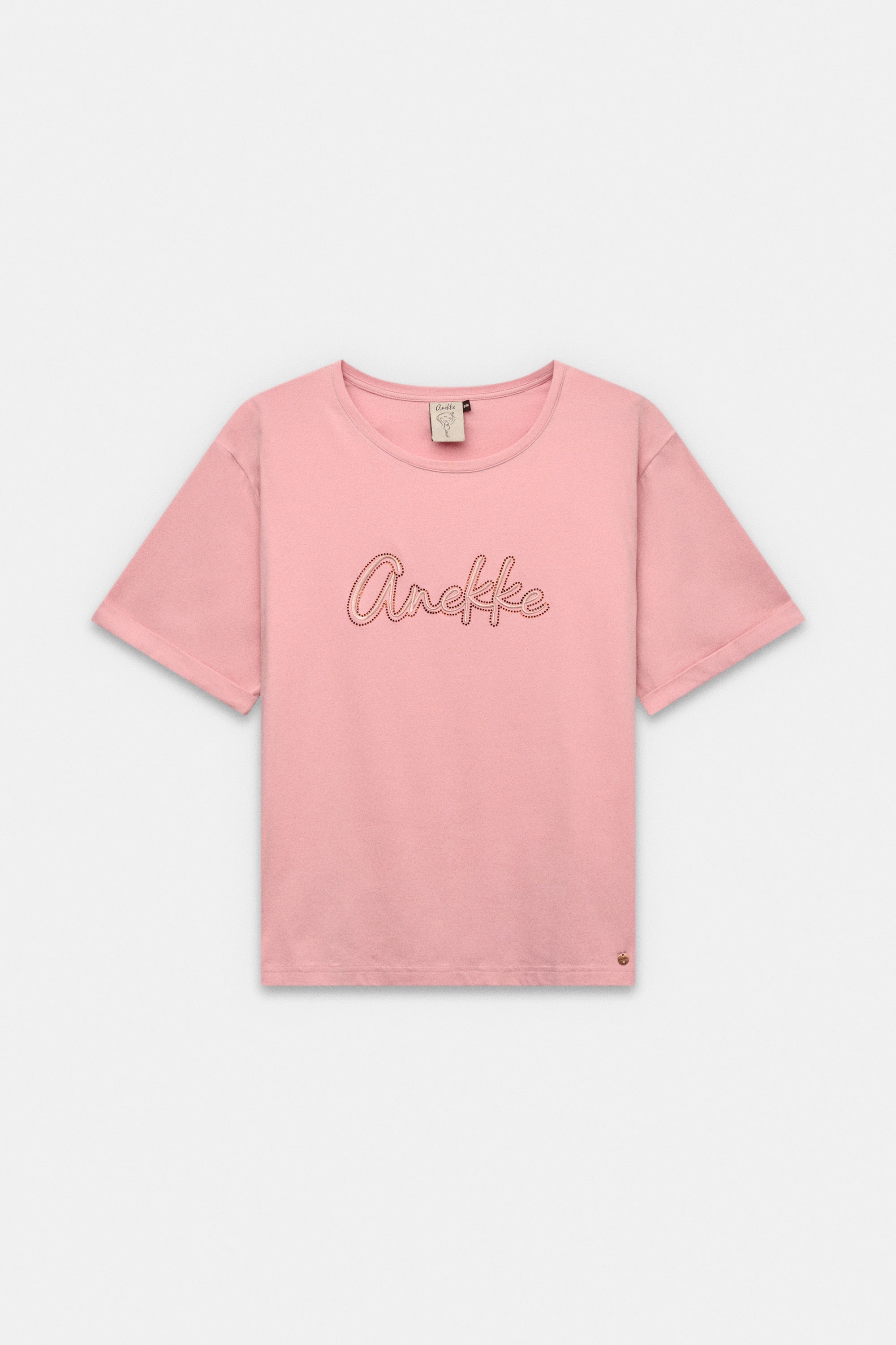 T-shirt rose à manches courtes avec logo