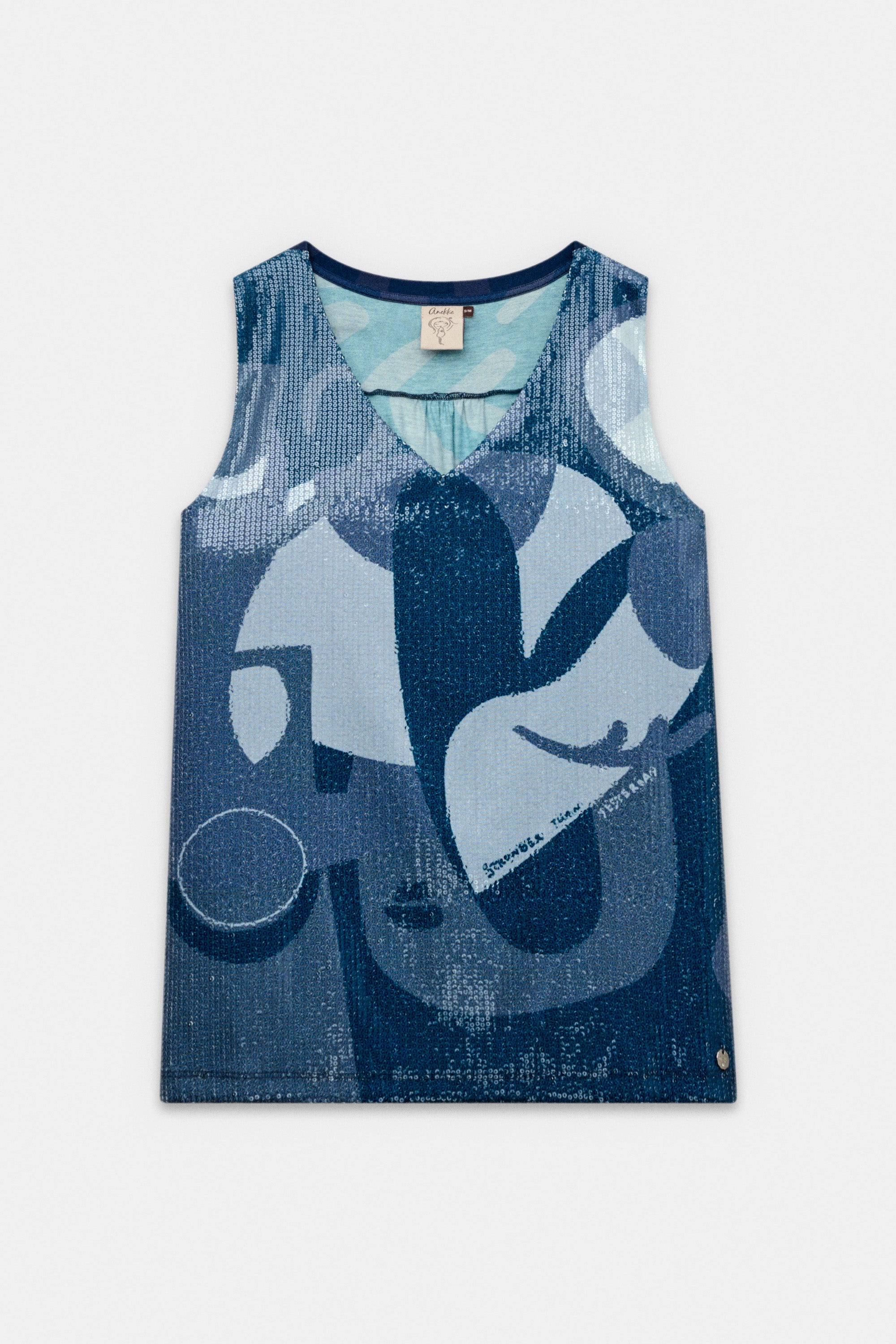 T-shirt bleu à paillettes