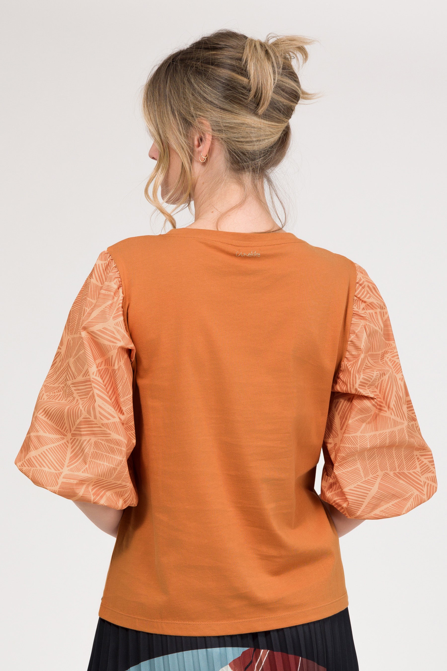 T-shirt à manches bouffantes et imprimé