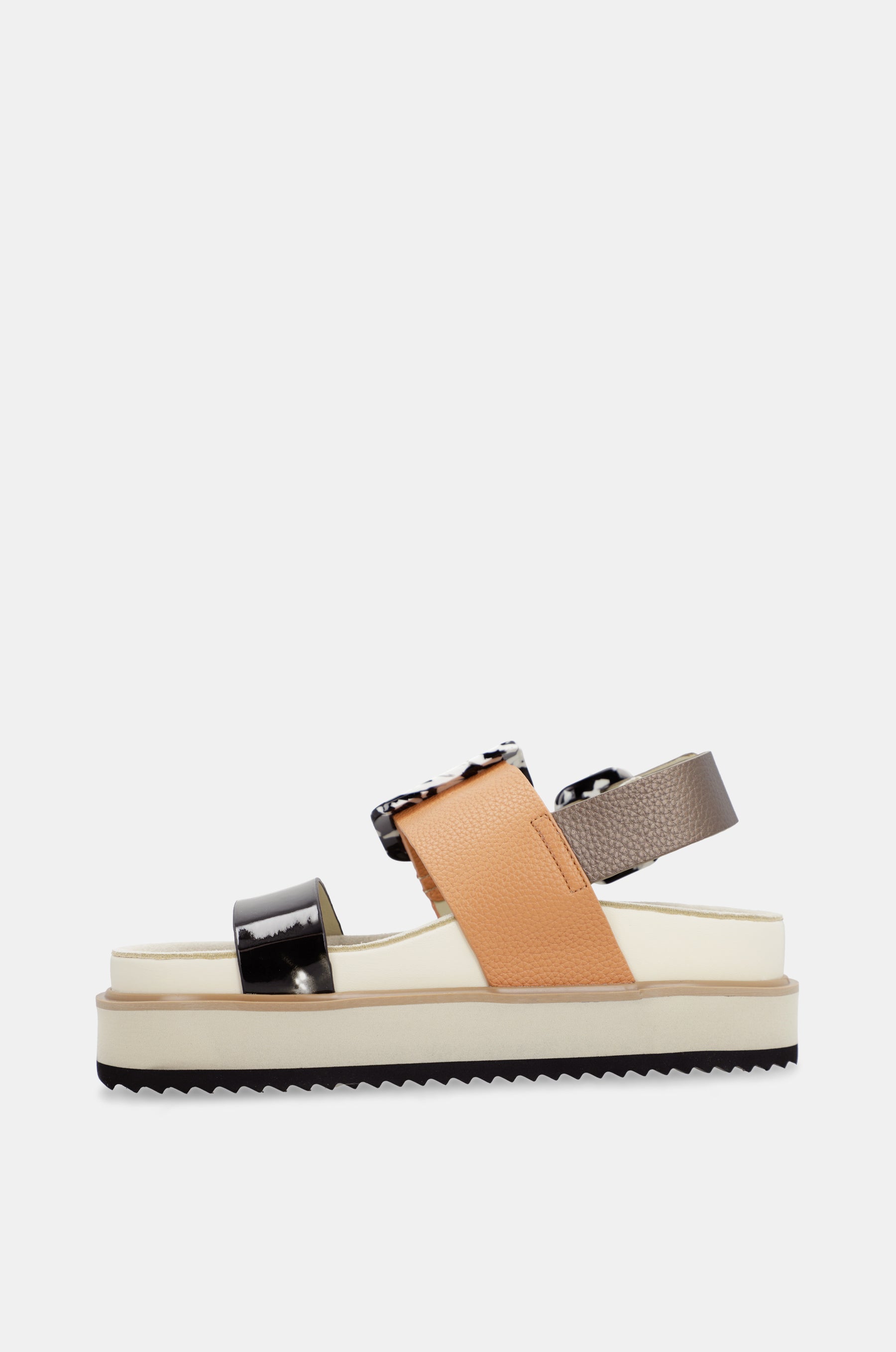 Sandales à plateforme orange et noires