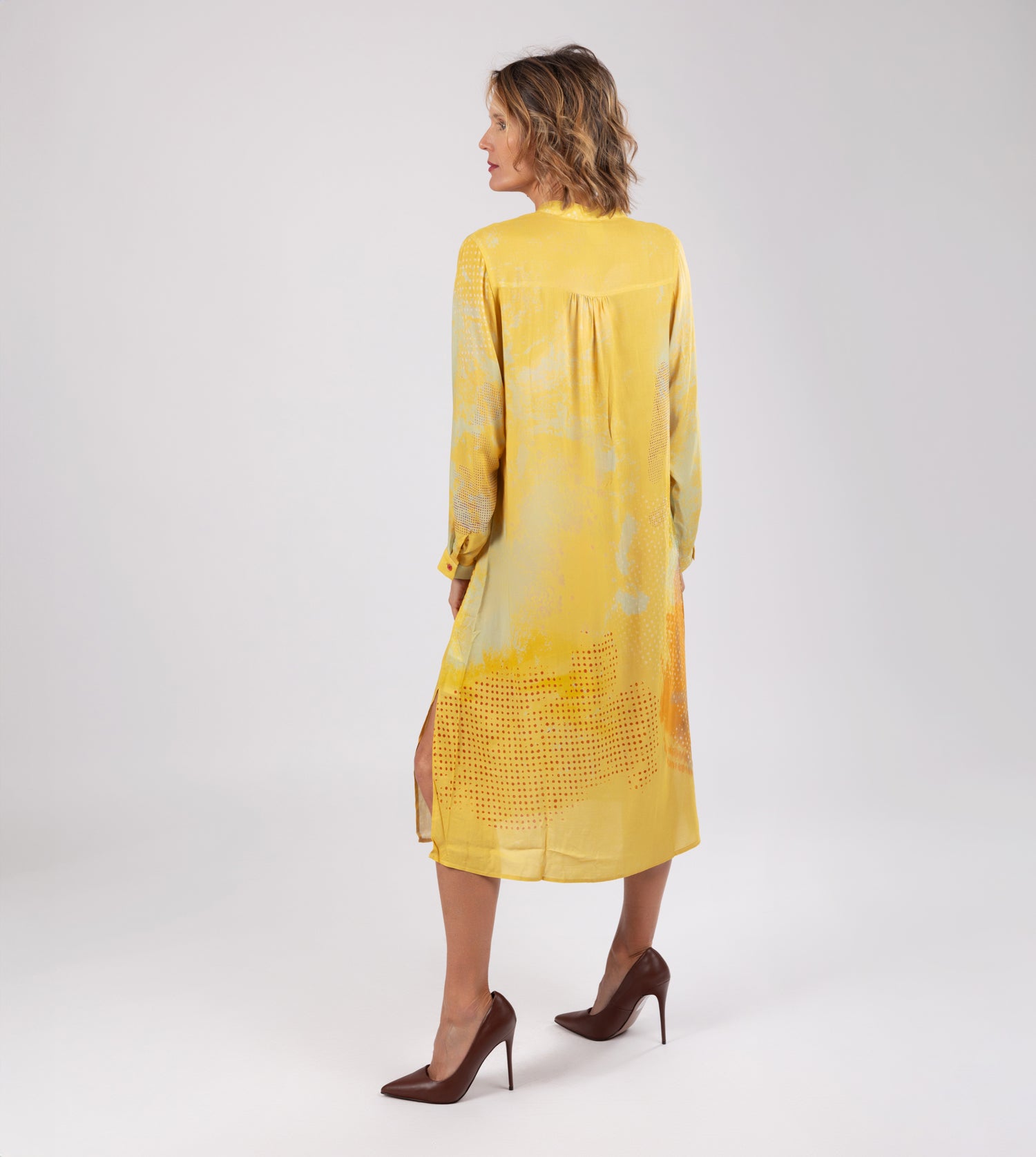 Robe chemise jaune