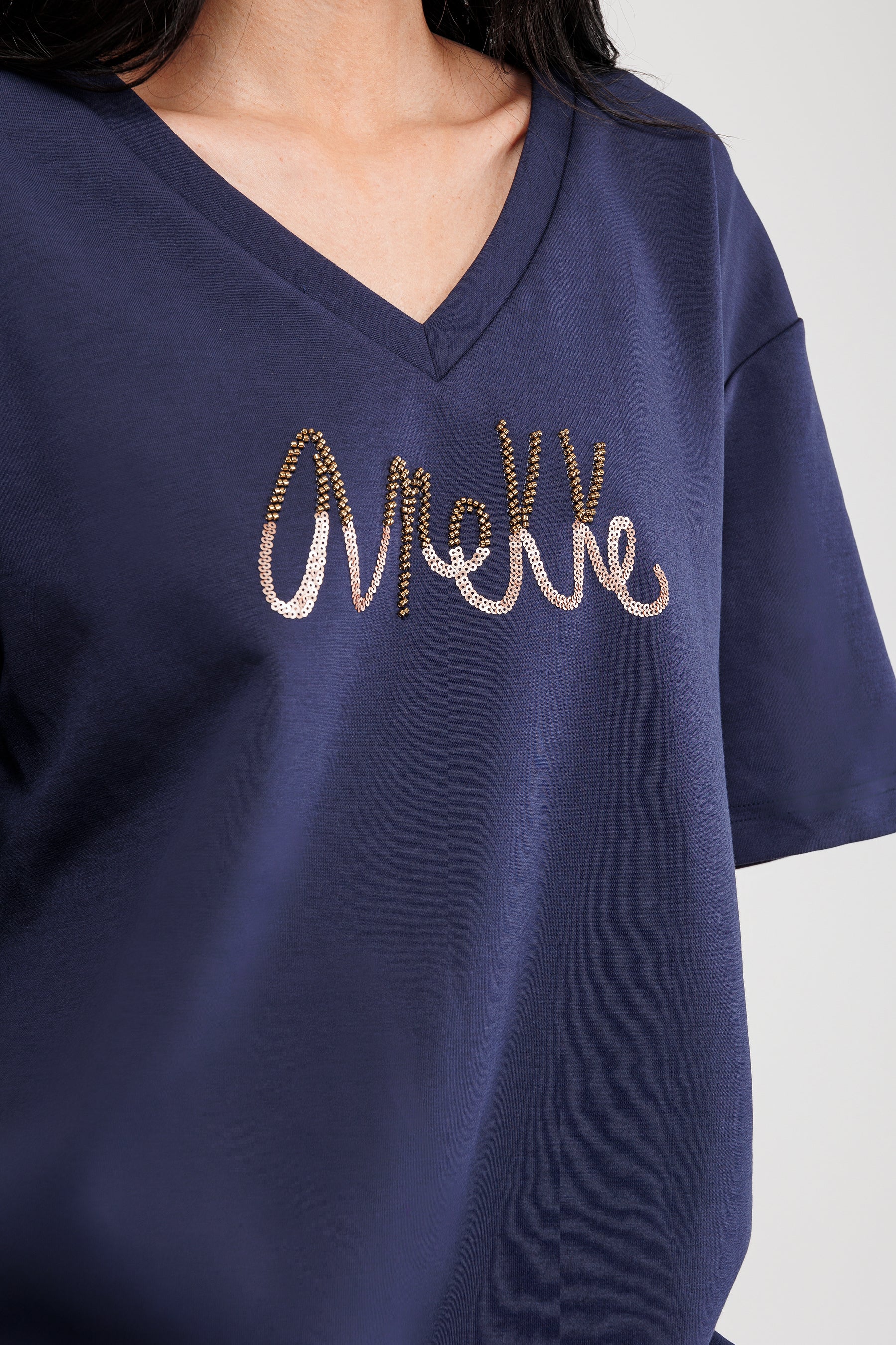 T-shirt à manches courtes noir logo