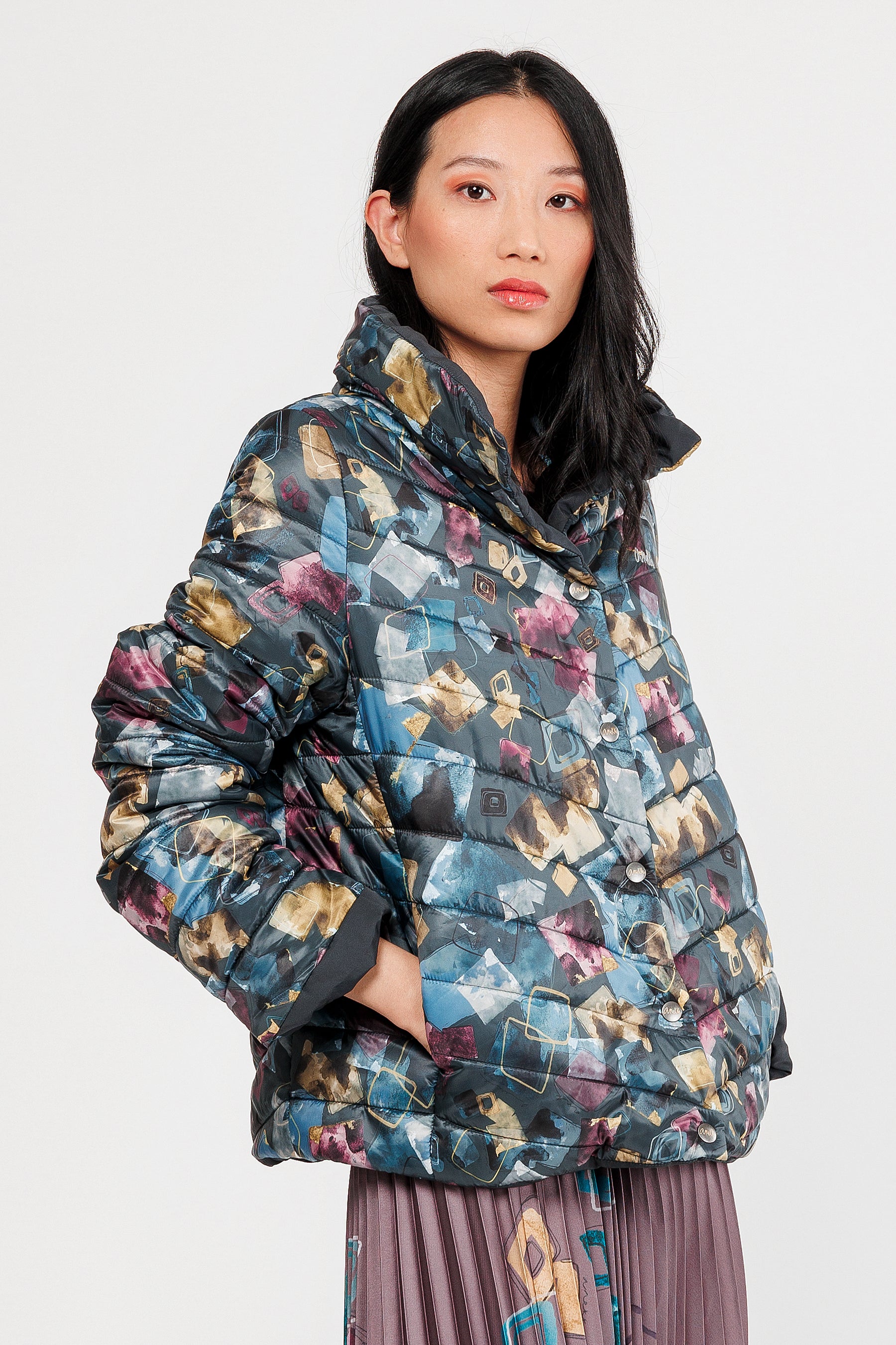 Veste réversible gris
