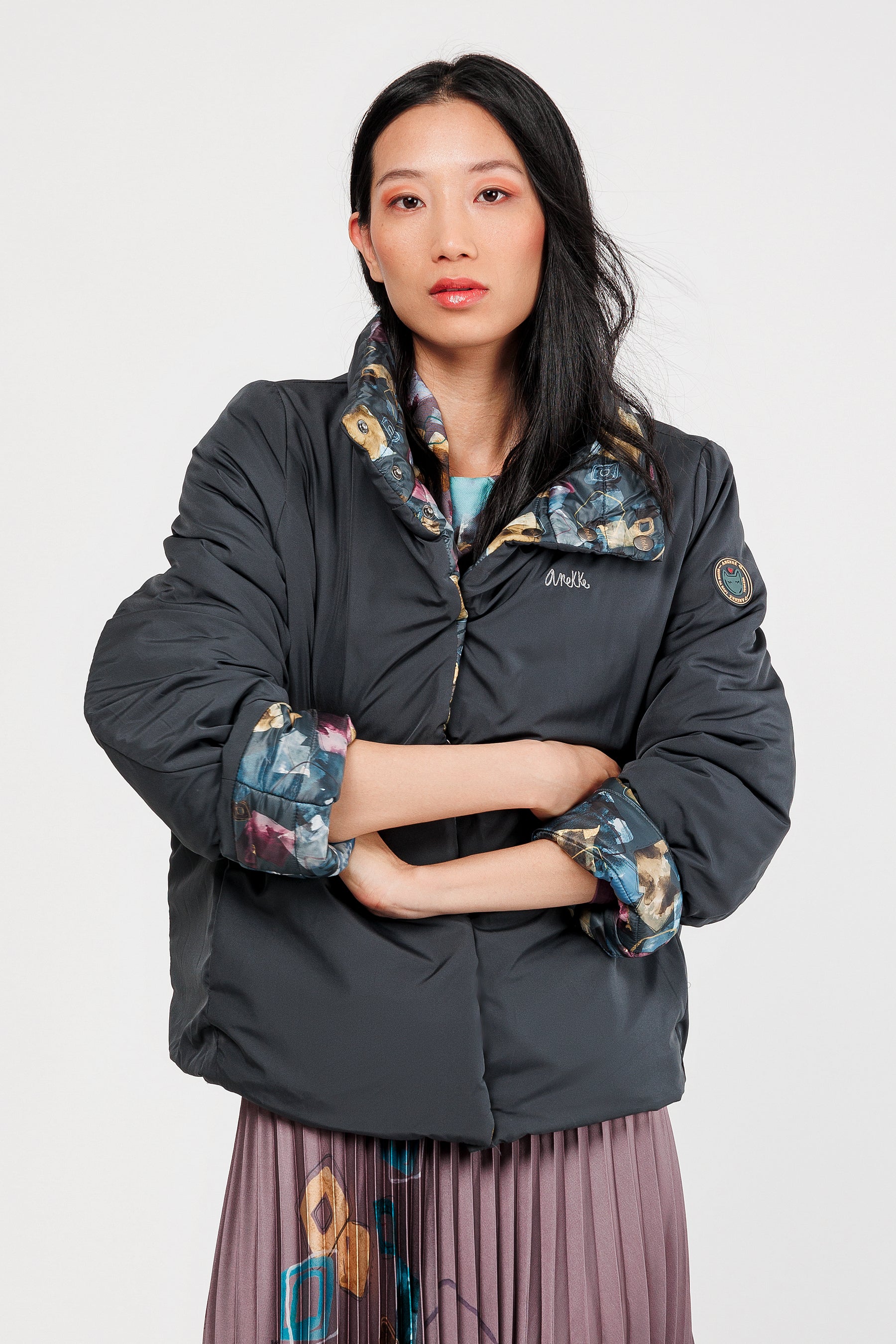 Veste réversible gris
