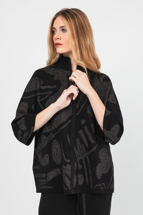 Gilet noir et argenté