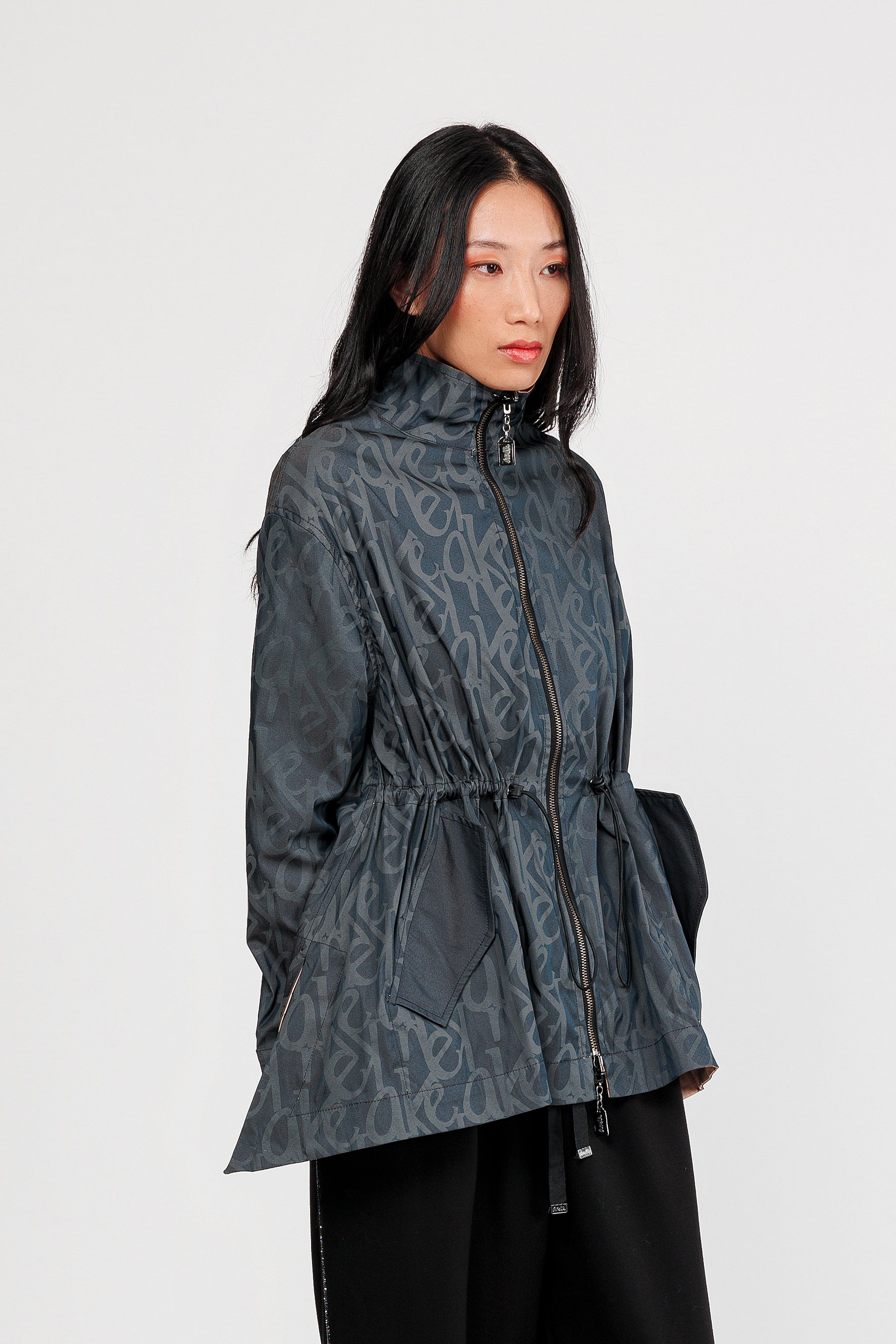 Veste réversible noir et beige