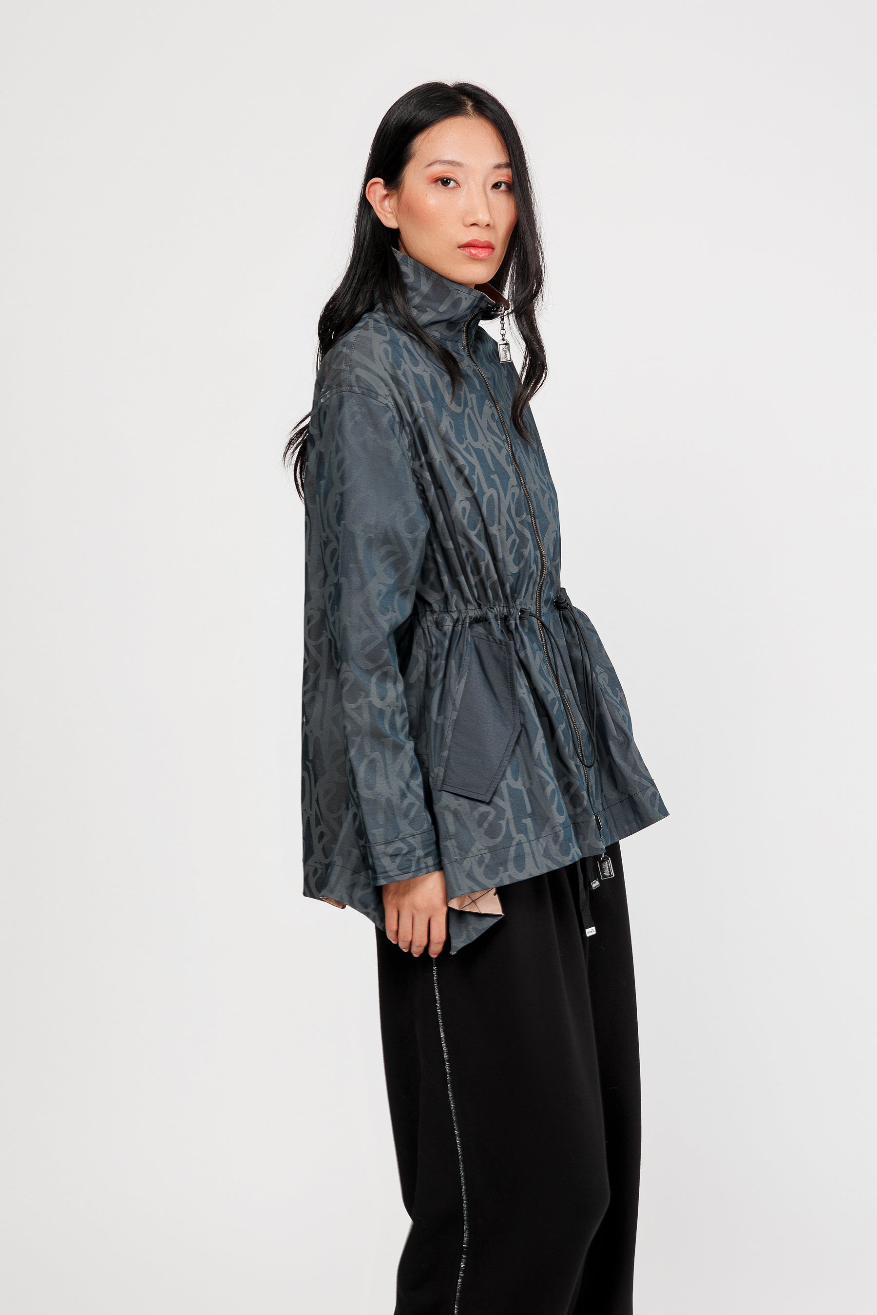 Veste réversible noir et beige