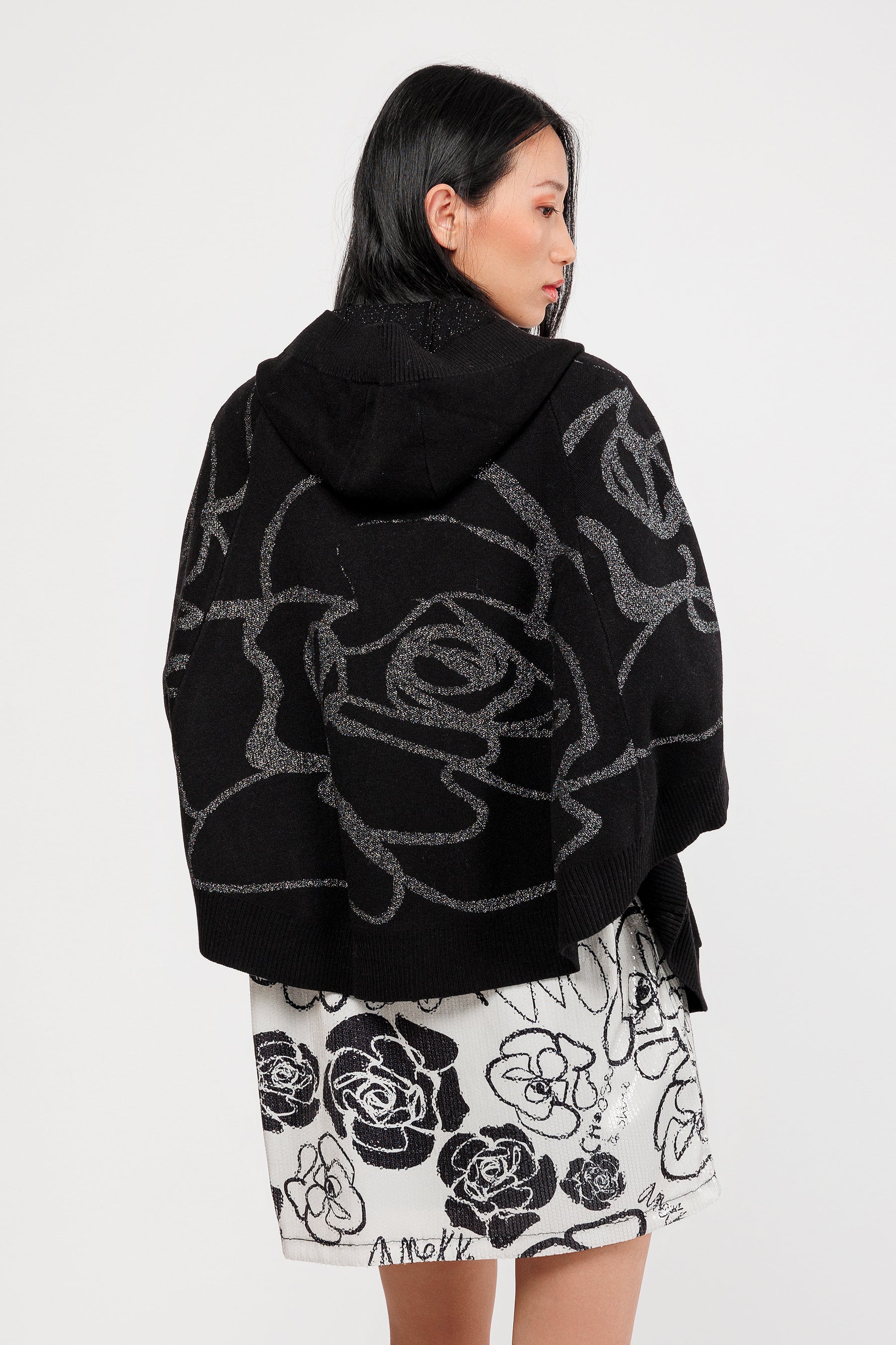 Veste style poncho noir