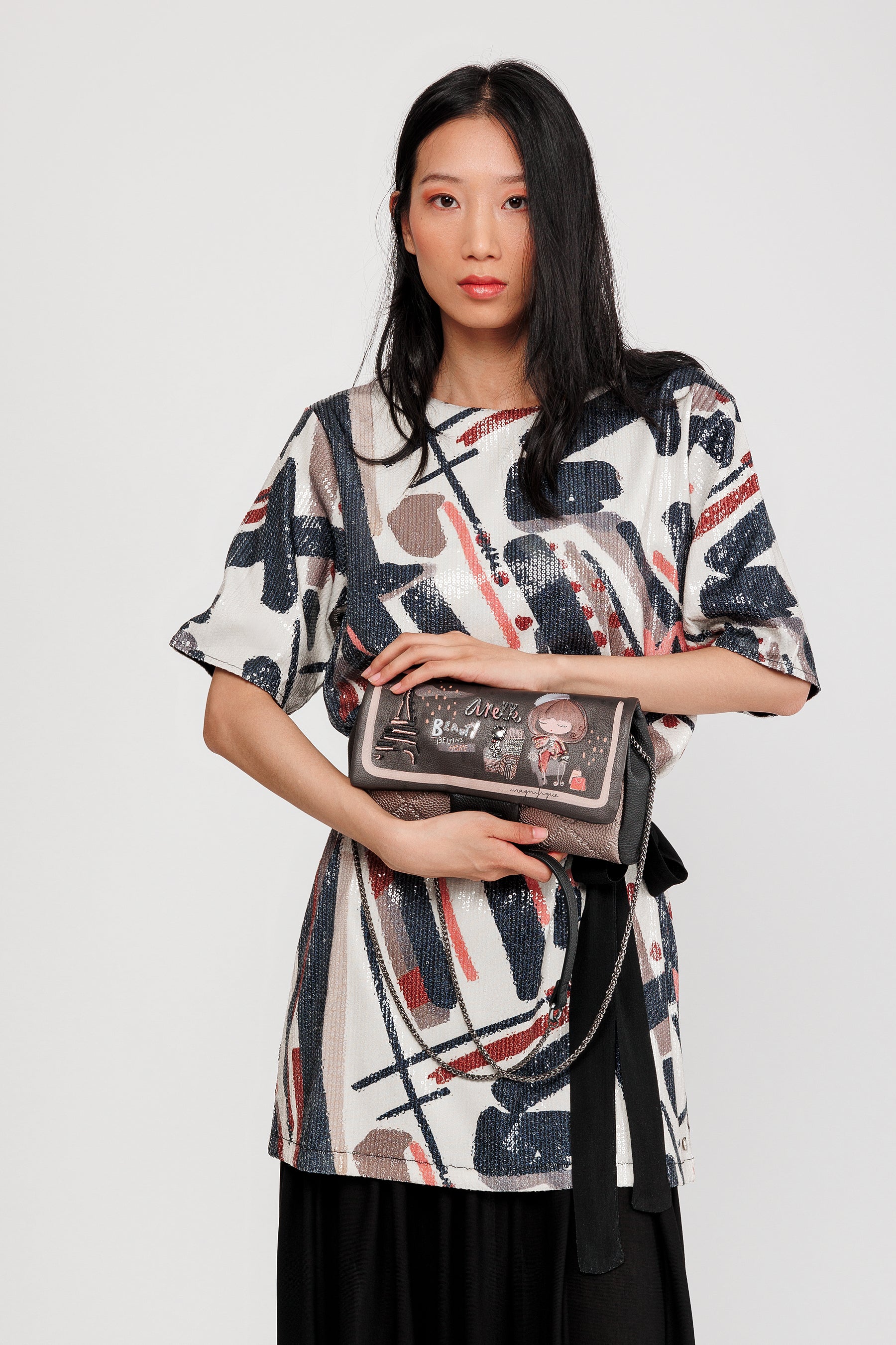 Sac bandoulière avec fermeture à rabat Mademoiselle