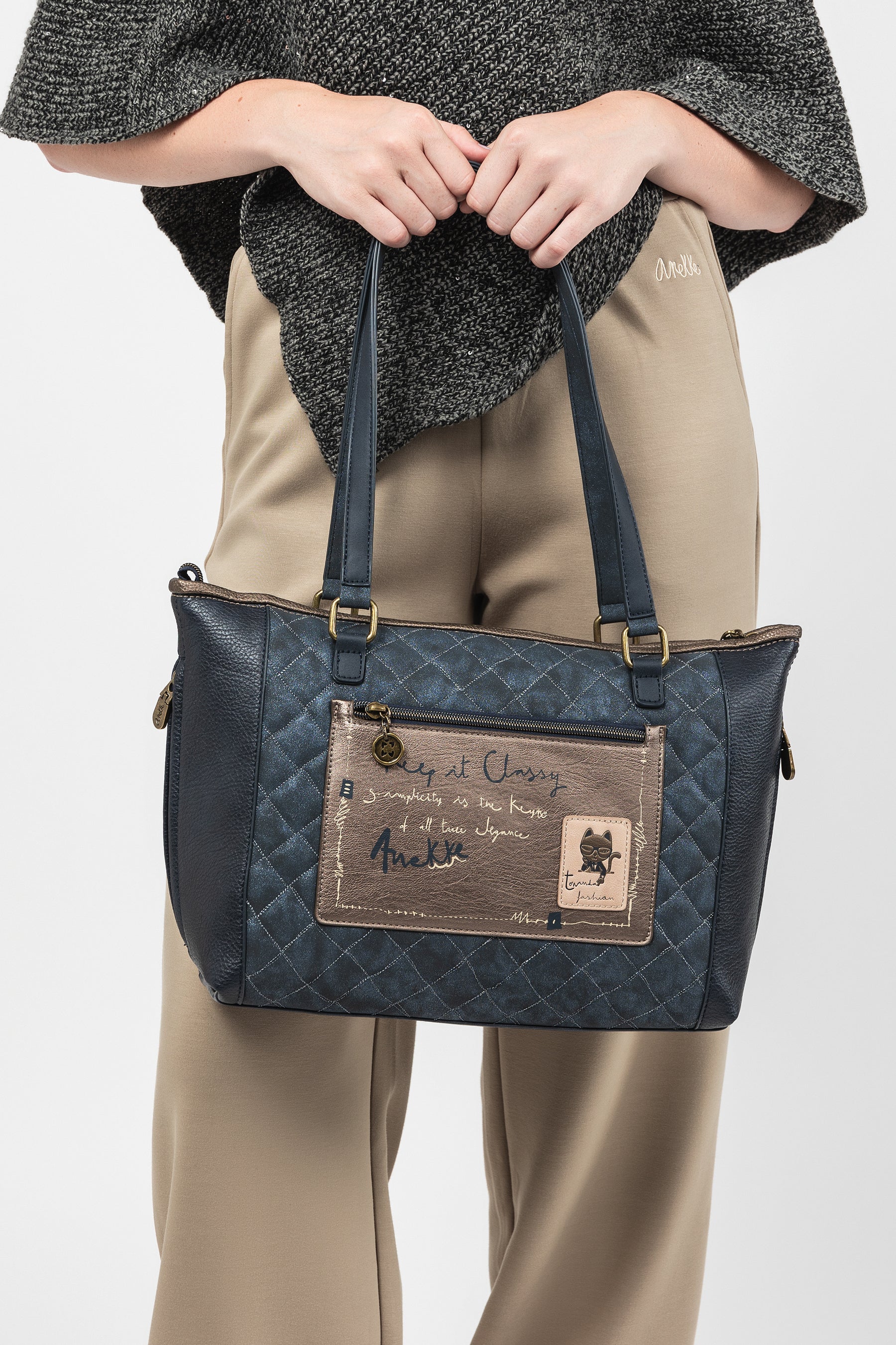 Sac shopper avec bandoulière Studio