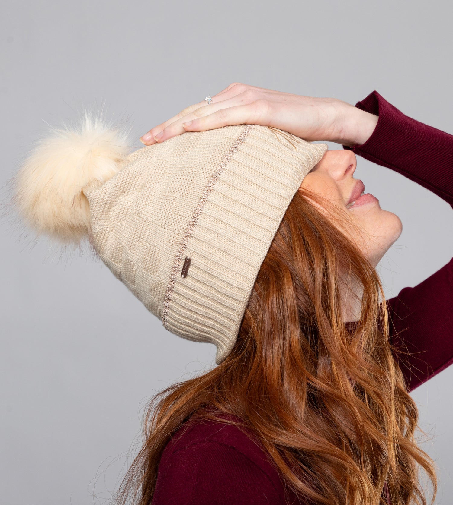 Chapeau Shodō en tricot beige