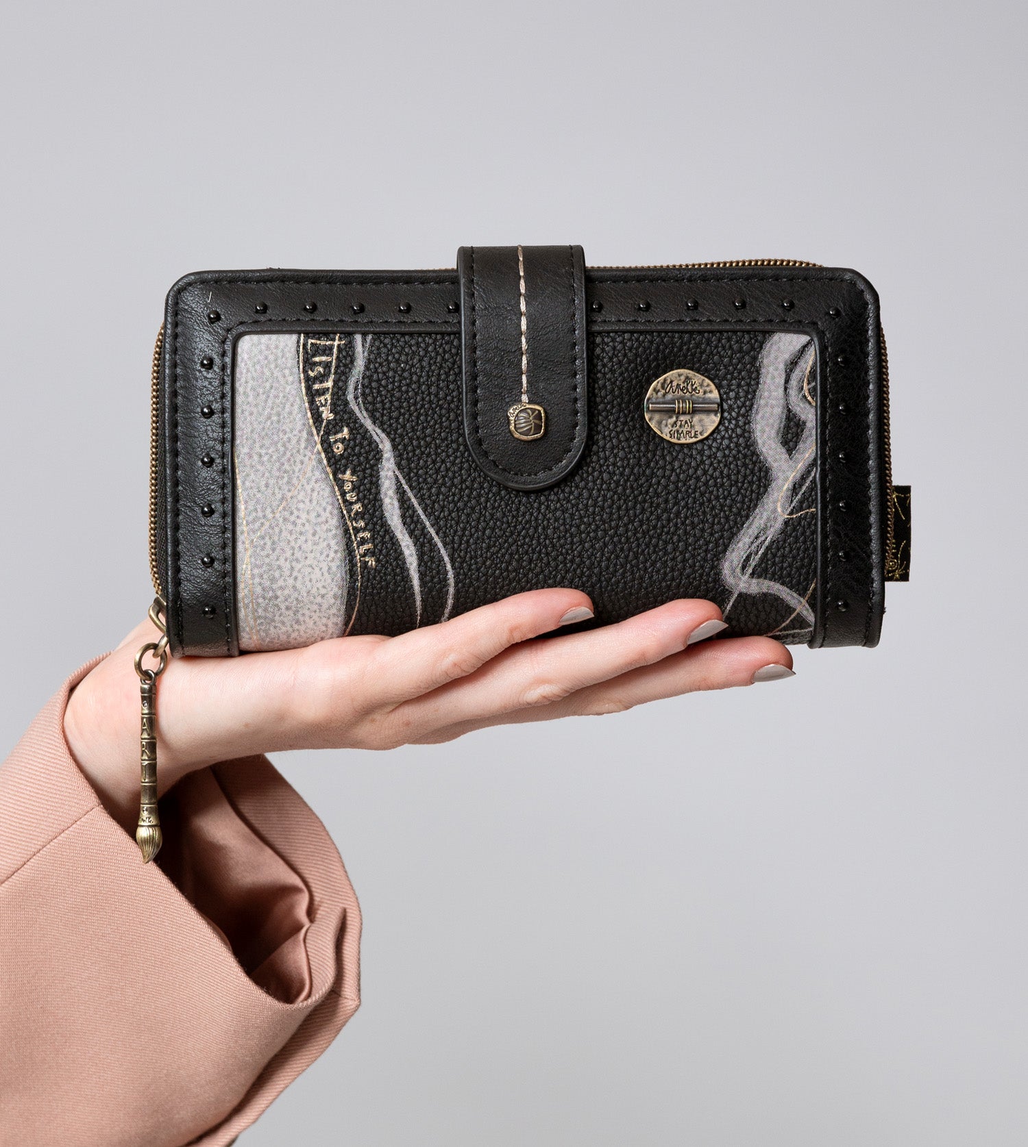 Nature shodō grand portefeuille RFID noir