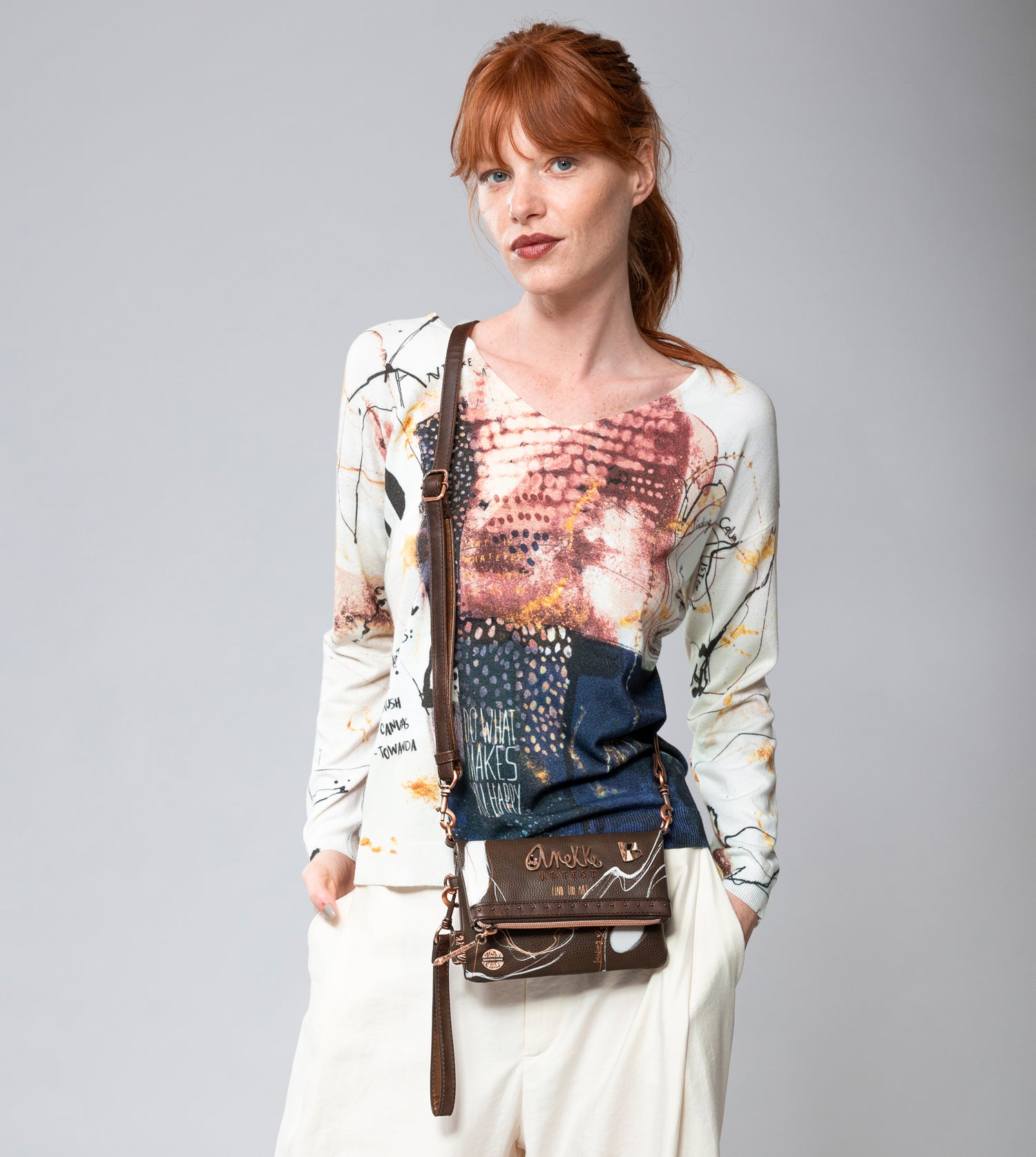 Petit sac d'épaule brun nature shodō