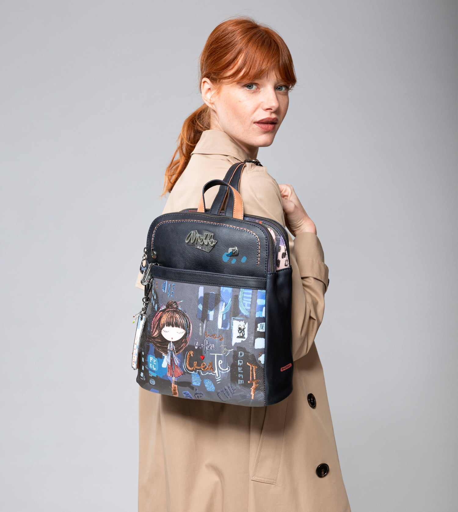 Sac à dos contemporain à 2 compartiments