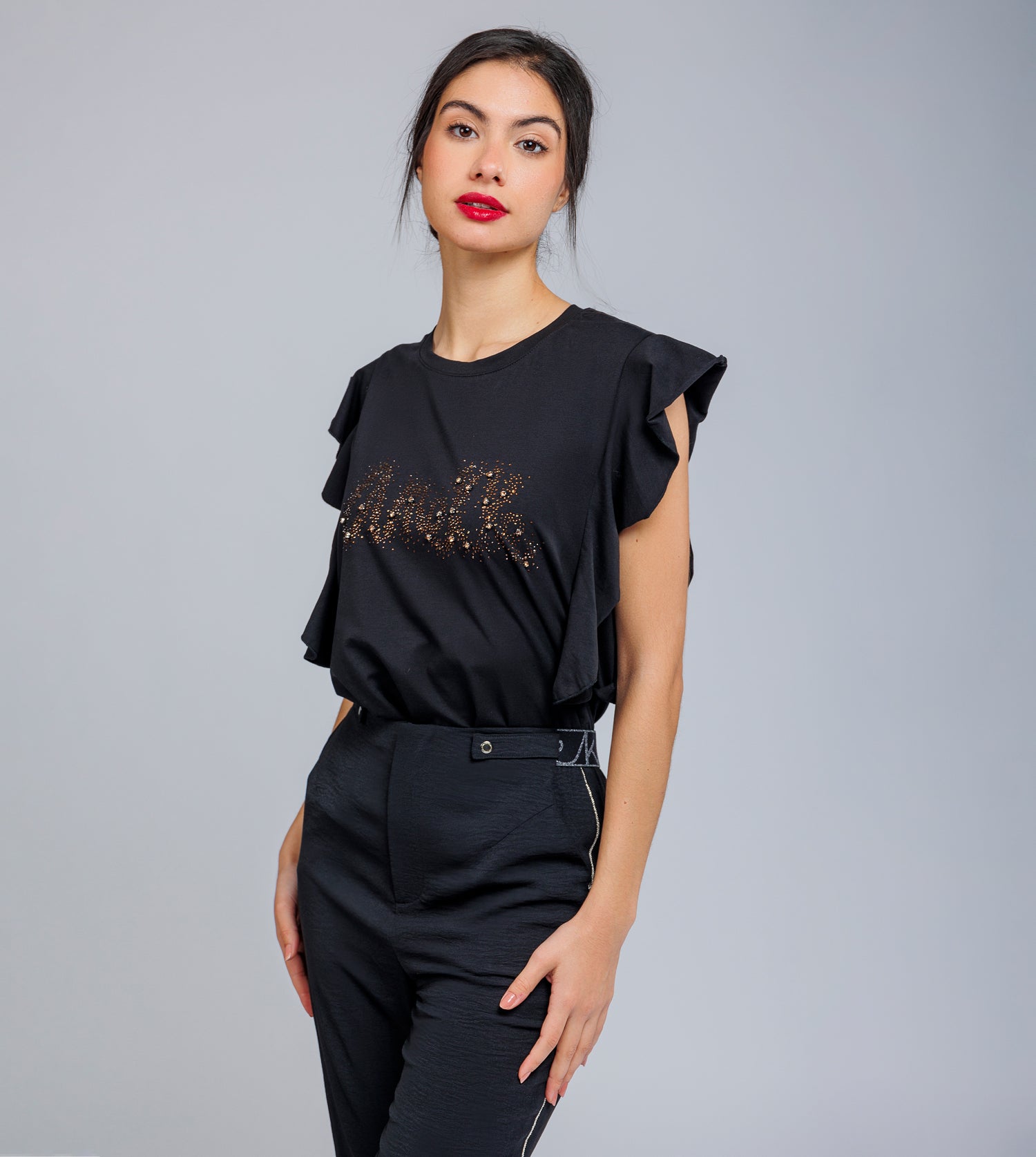 T-shirt brillant à manches courtes Anekke