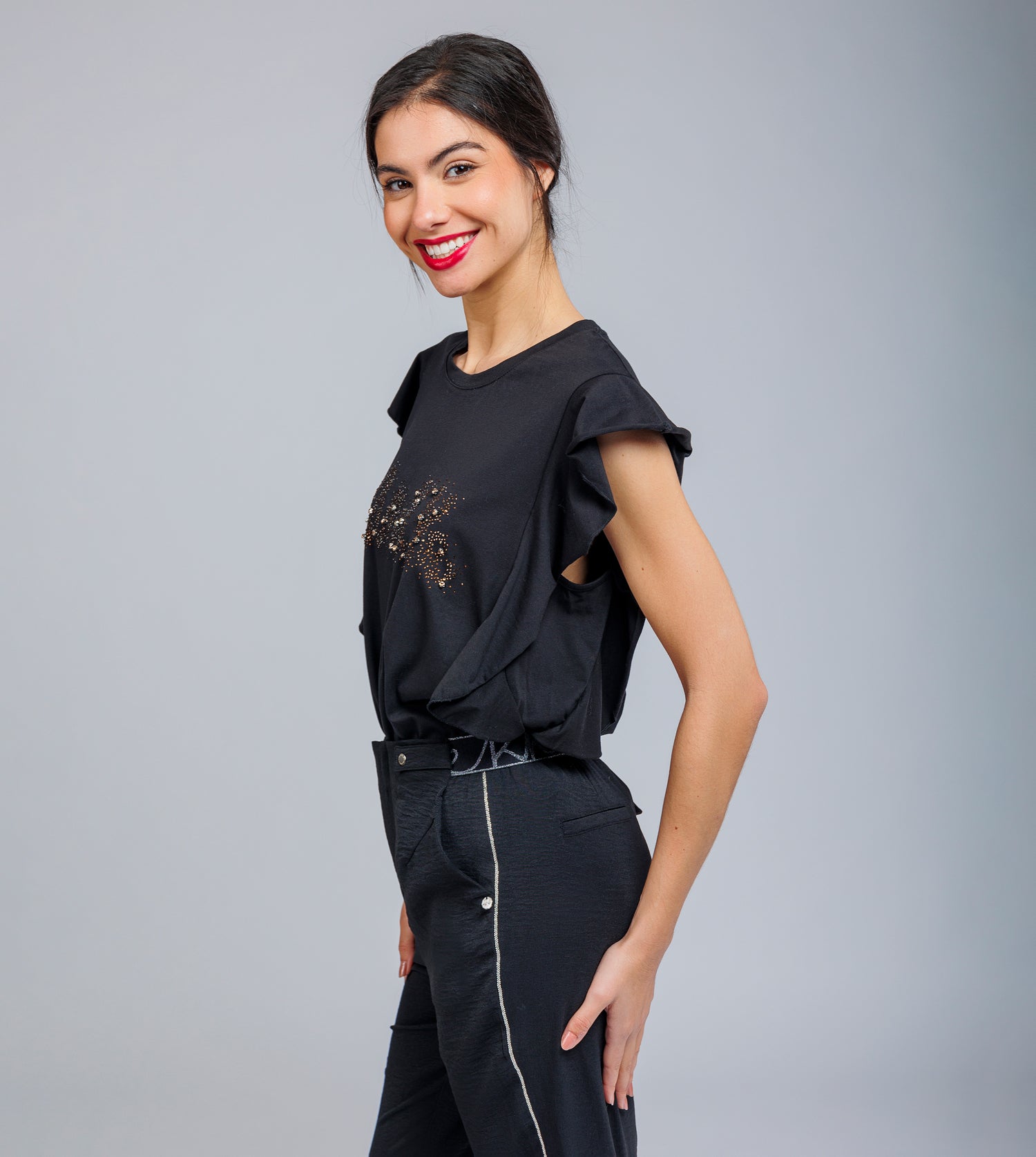 T-shirt brillant à manches courtes Anekke