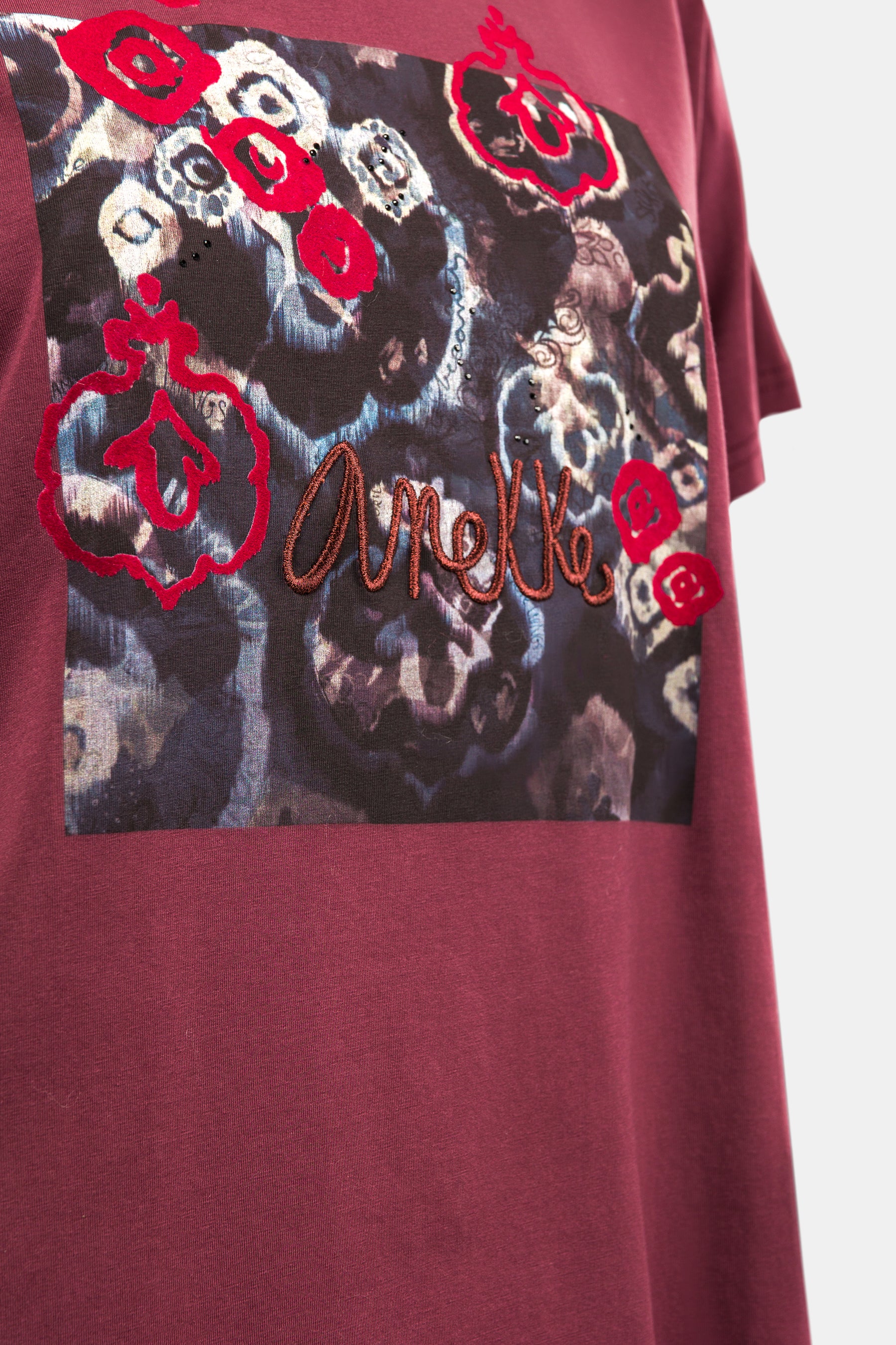 T-shirt à manches courtes bordeaux Manifesto