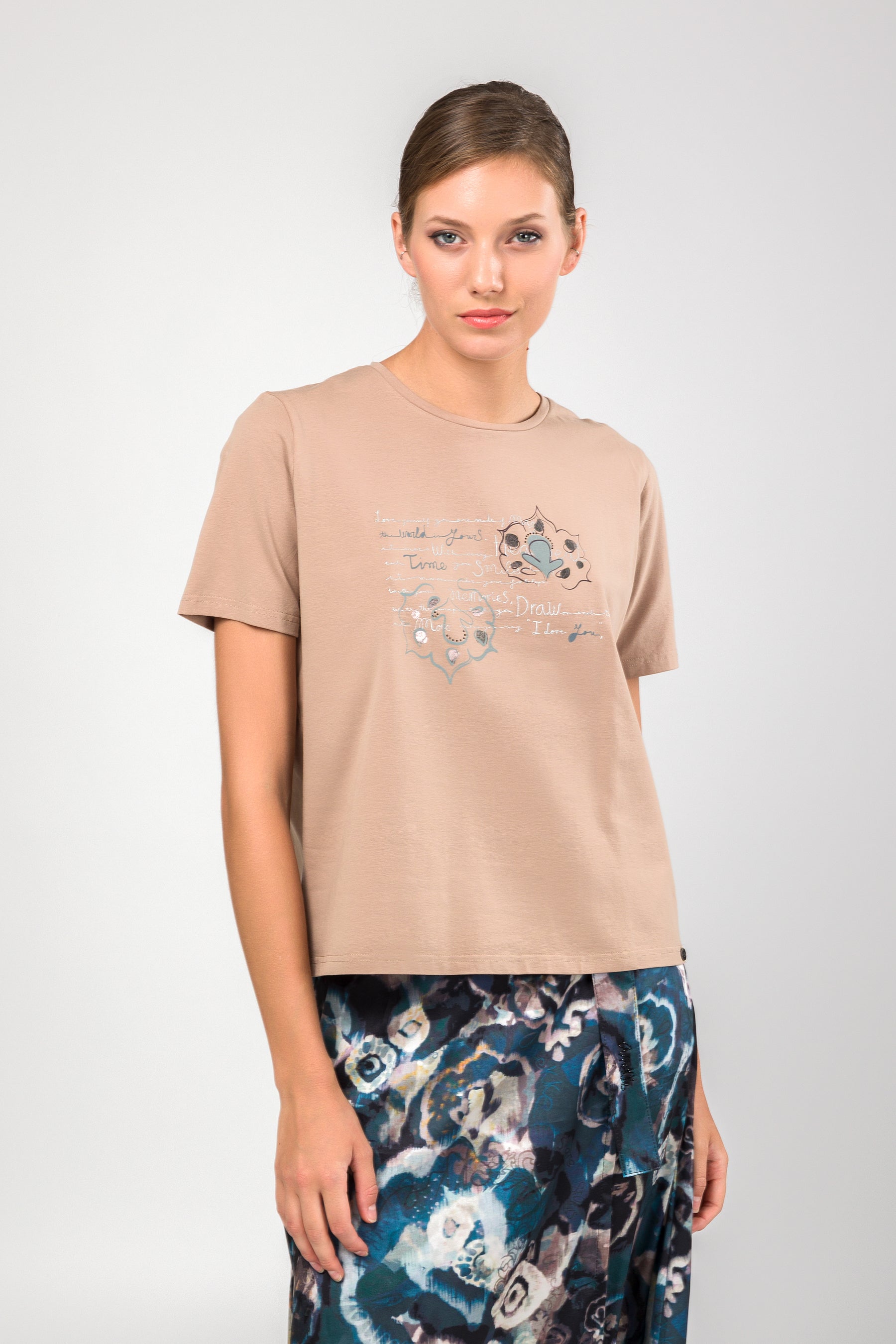 T-shirt à manches courtes taupe