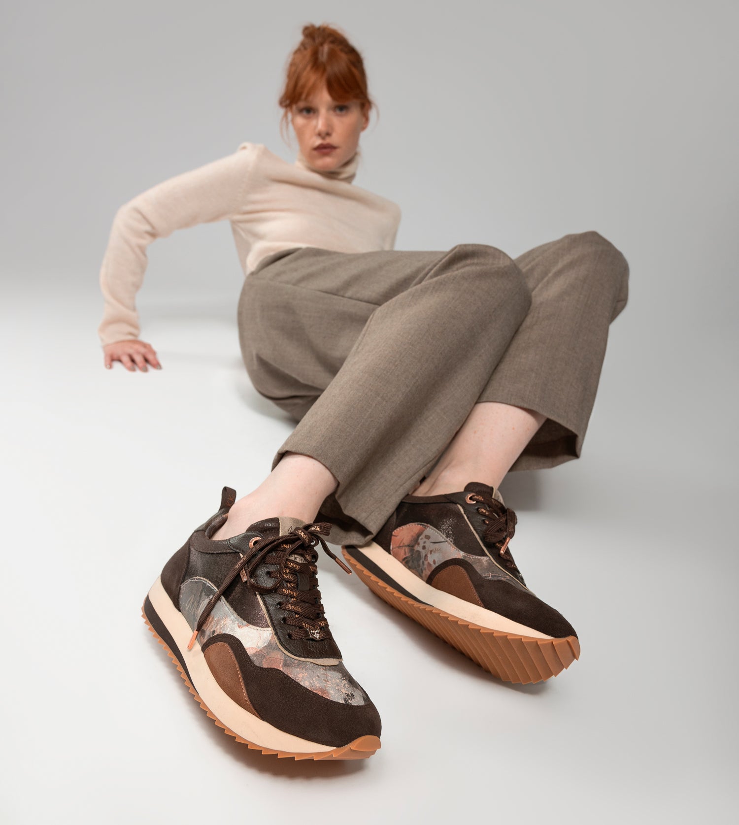 Baskets sport Palette à motif marron