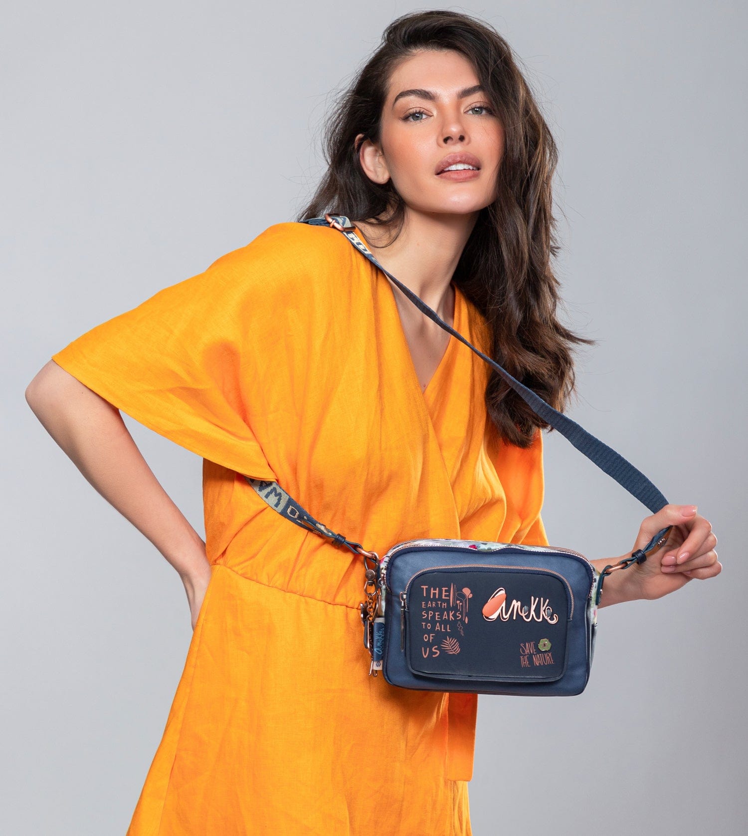 Nature Pachamama Navy Blue Crossbody Bag Anekke