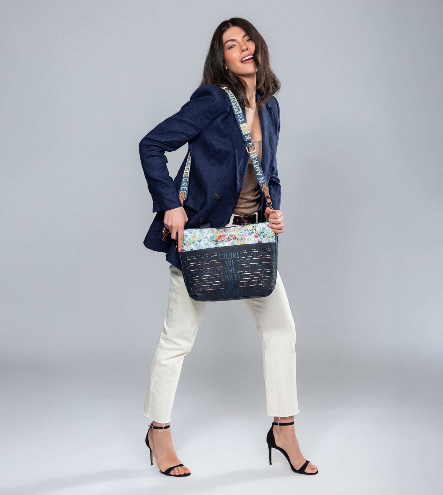 Nature Pachamama Navy Blue grand sac crossbody