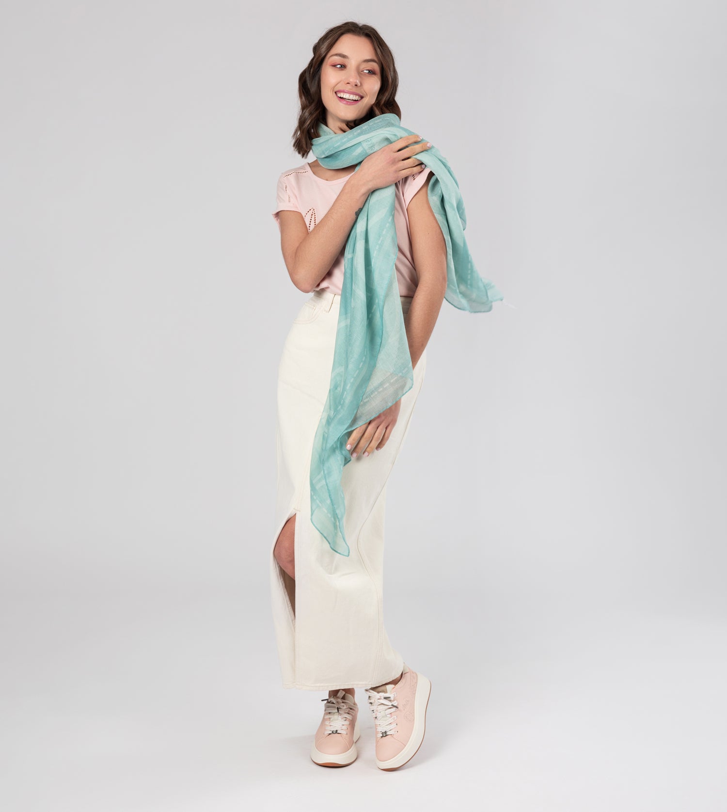 Foulard vert Peace & Love
