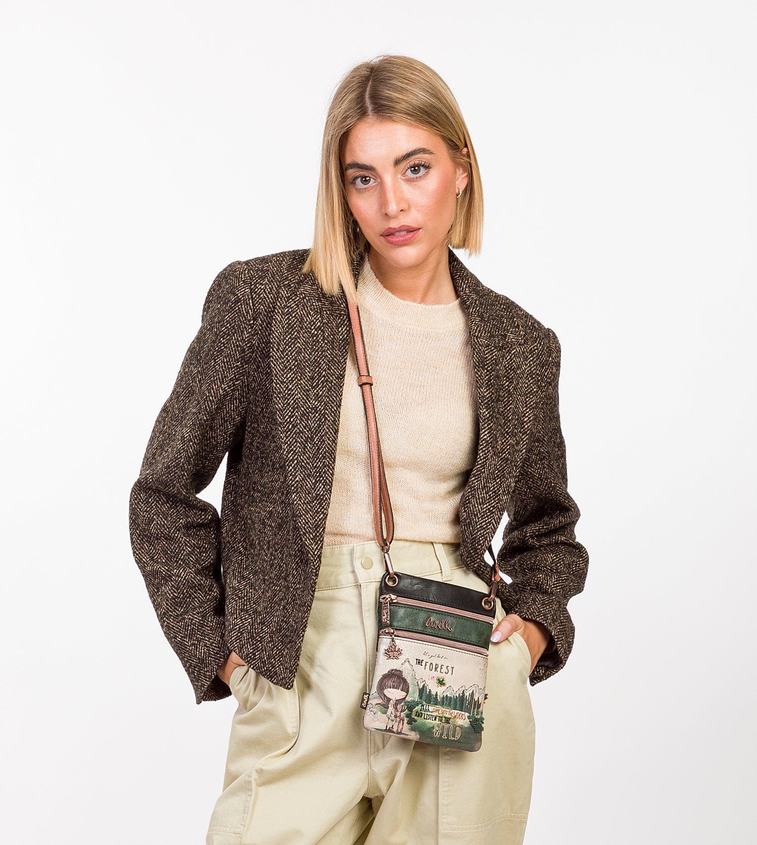 Le mini sac à bandoulière à double compartiment forêt